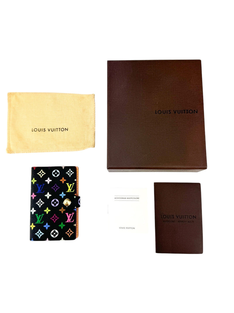 Louis Vuitton Black Monogram Multicolor Mini Agenda