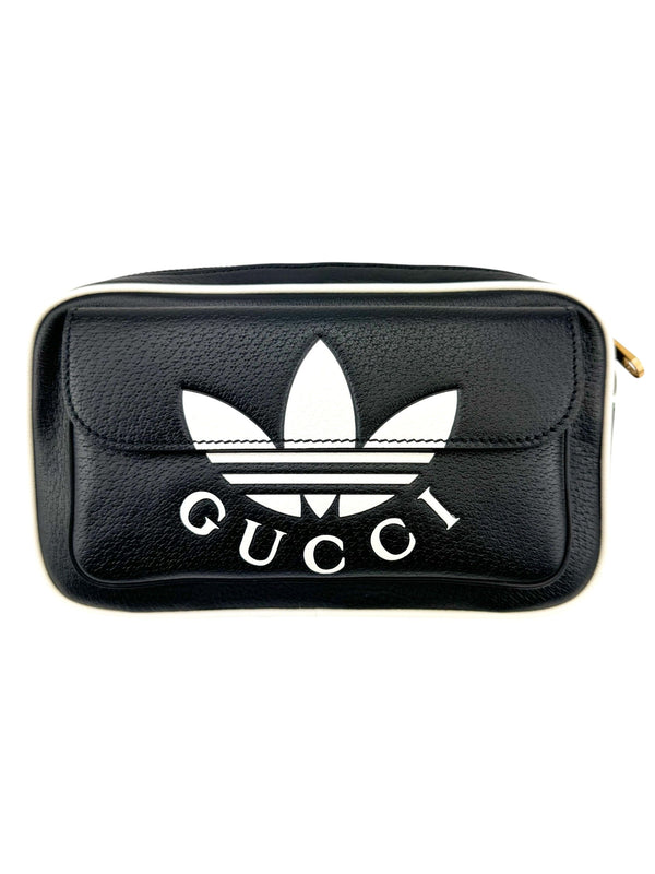 Gucci x Adidas Black Leather Belt Bag