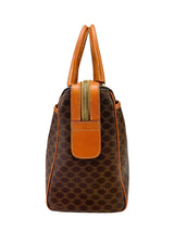 Celine Brown Macadam Leather Boston Handbag