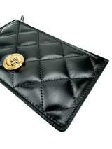 Versace Black Leather Quilted Medusa Card Case