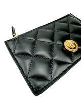 Versace Black Leather Quilted Medusa Card Case