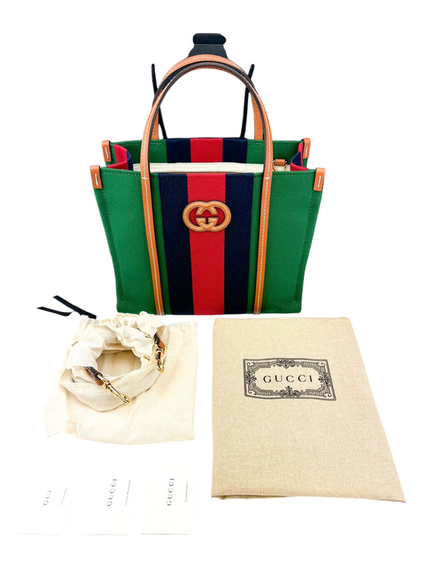 Gucci Green Canvas Interlocking GG Tote