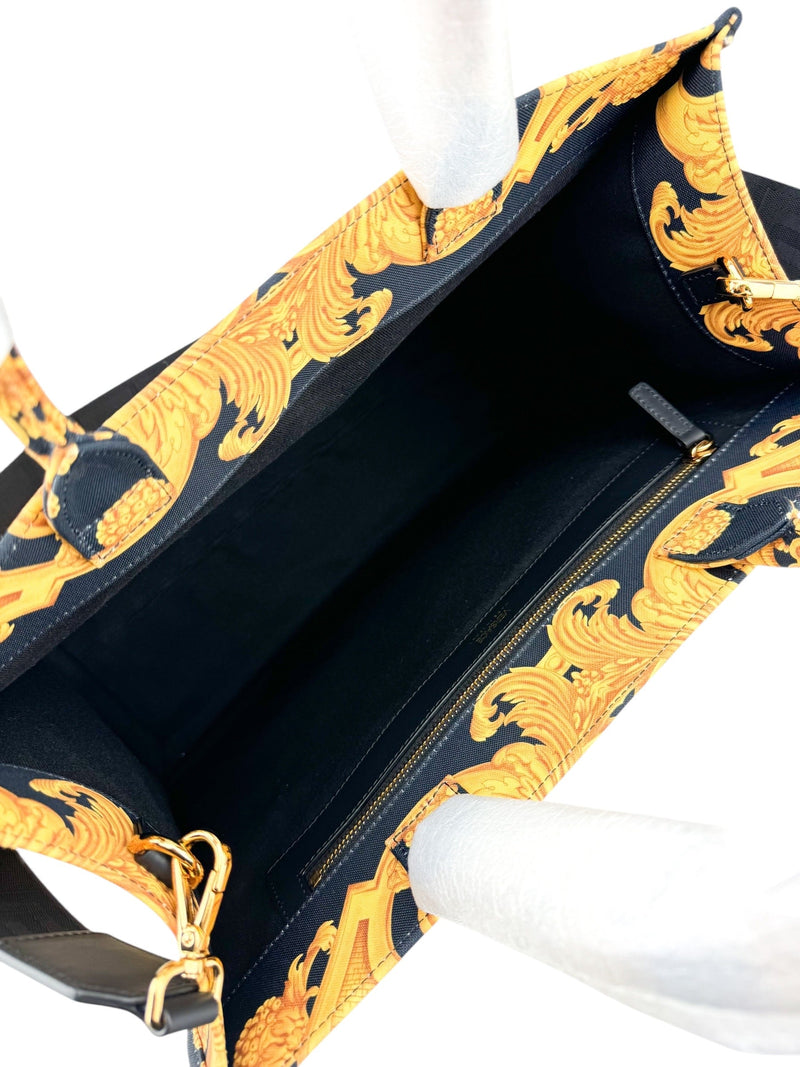 Versace Black Canvas Medusa Tote Handbag