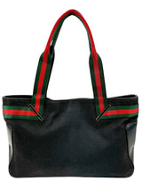 Gucci Black Canvas Shelly Tote Bag