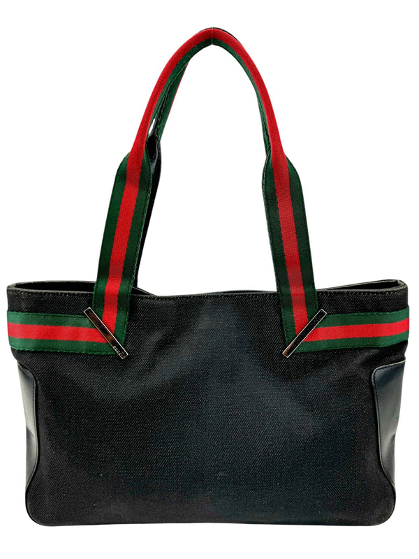 Gucci Black Canvas Shelly Tote Bag