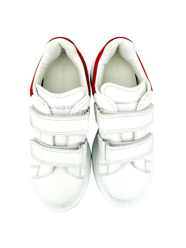 Alexander McQueen White Leather Velcro Youth Sneakers Size 28