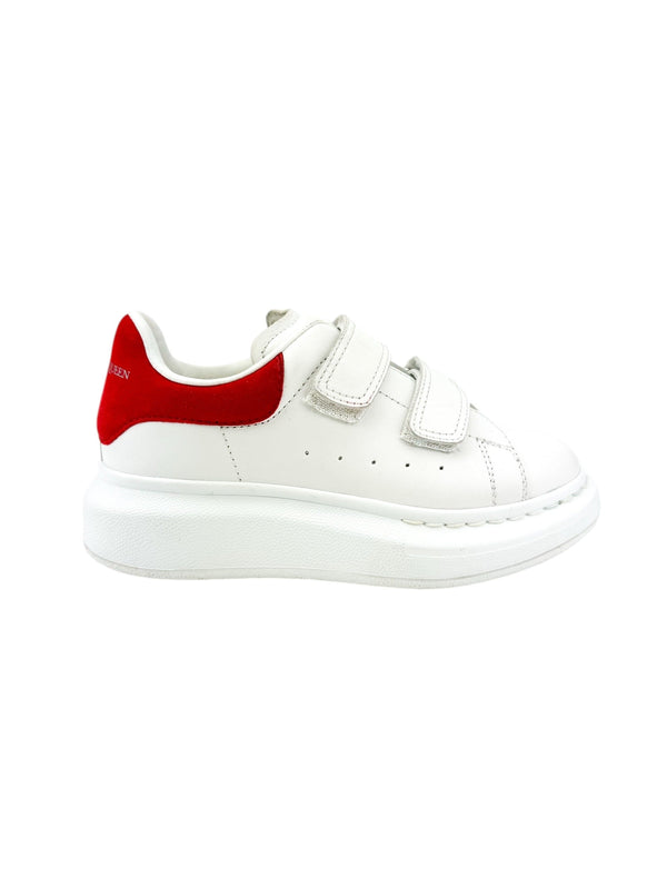 Alexander McQueen White Leather Velcro Youth Sneakers Size 28