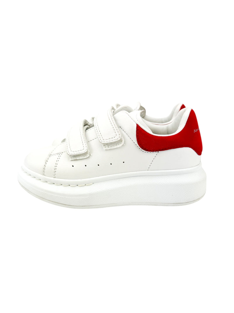 Alexander McQueen White Leather Velcro Youth Sneakers Size 28