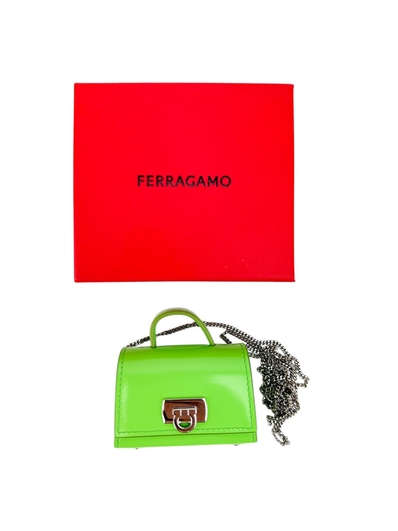 Ferragamo Green Patent Leather Air Pod Case