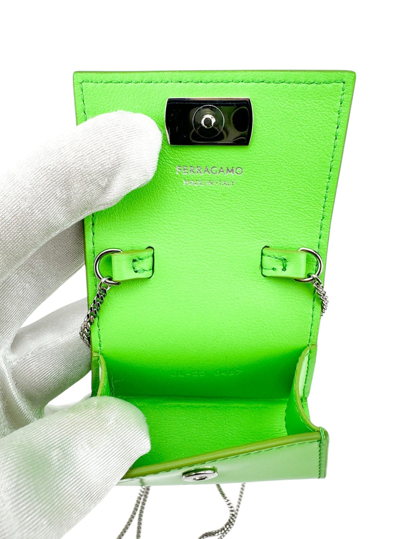 Ferragamo Green Patent Leather Air Pod Case