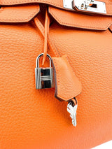 Hermes Orange Taurillon Clemence Birkin 35 Handbag