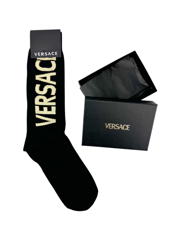 Versace Black Cotton Socks