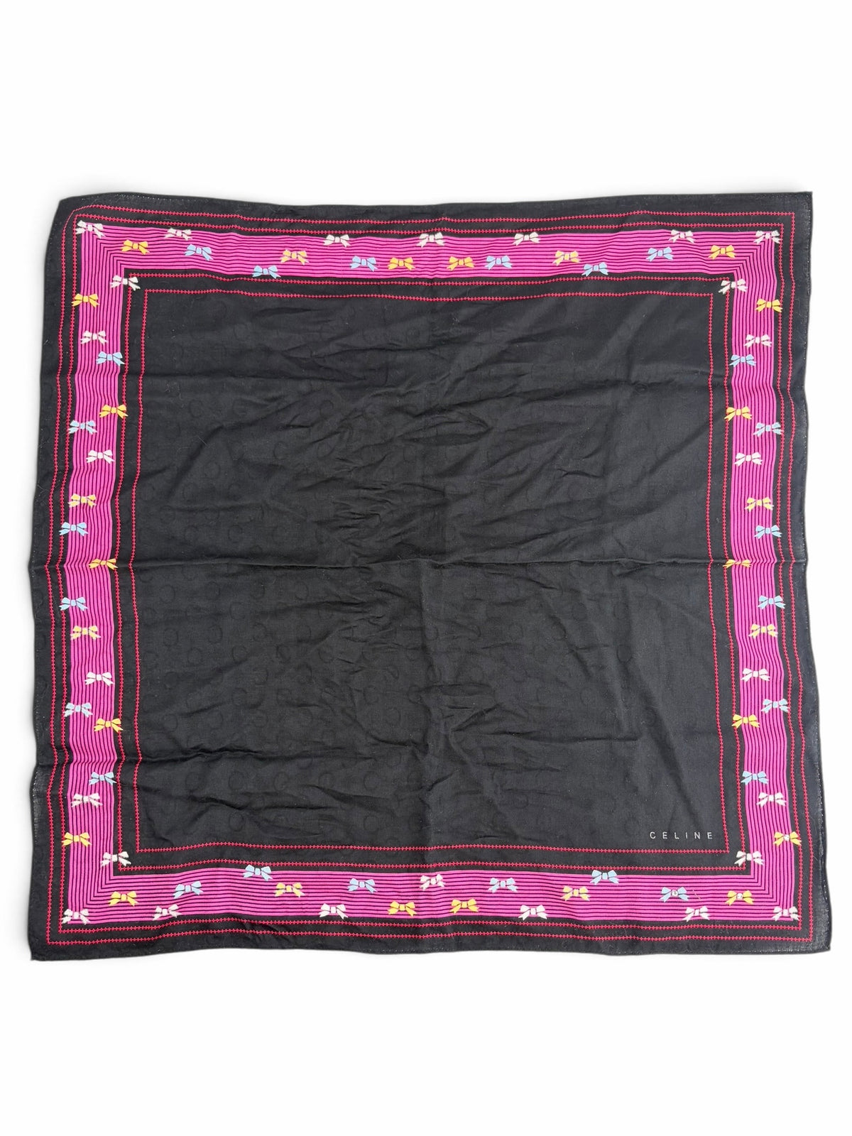 Celine Cotton Bow Print Small Scarf