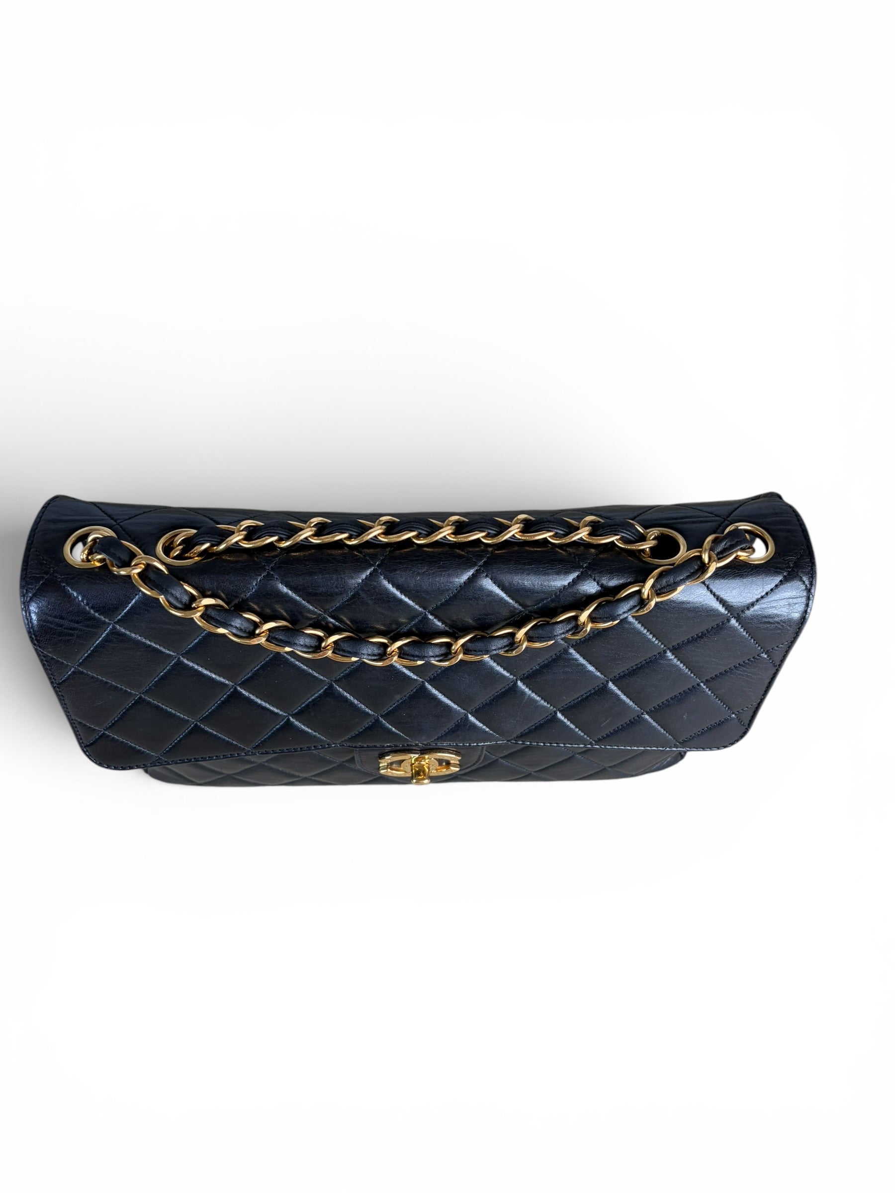 Chanel Vintage Black Lambskin Jumbo Classic