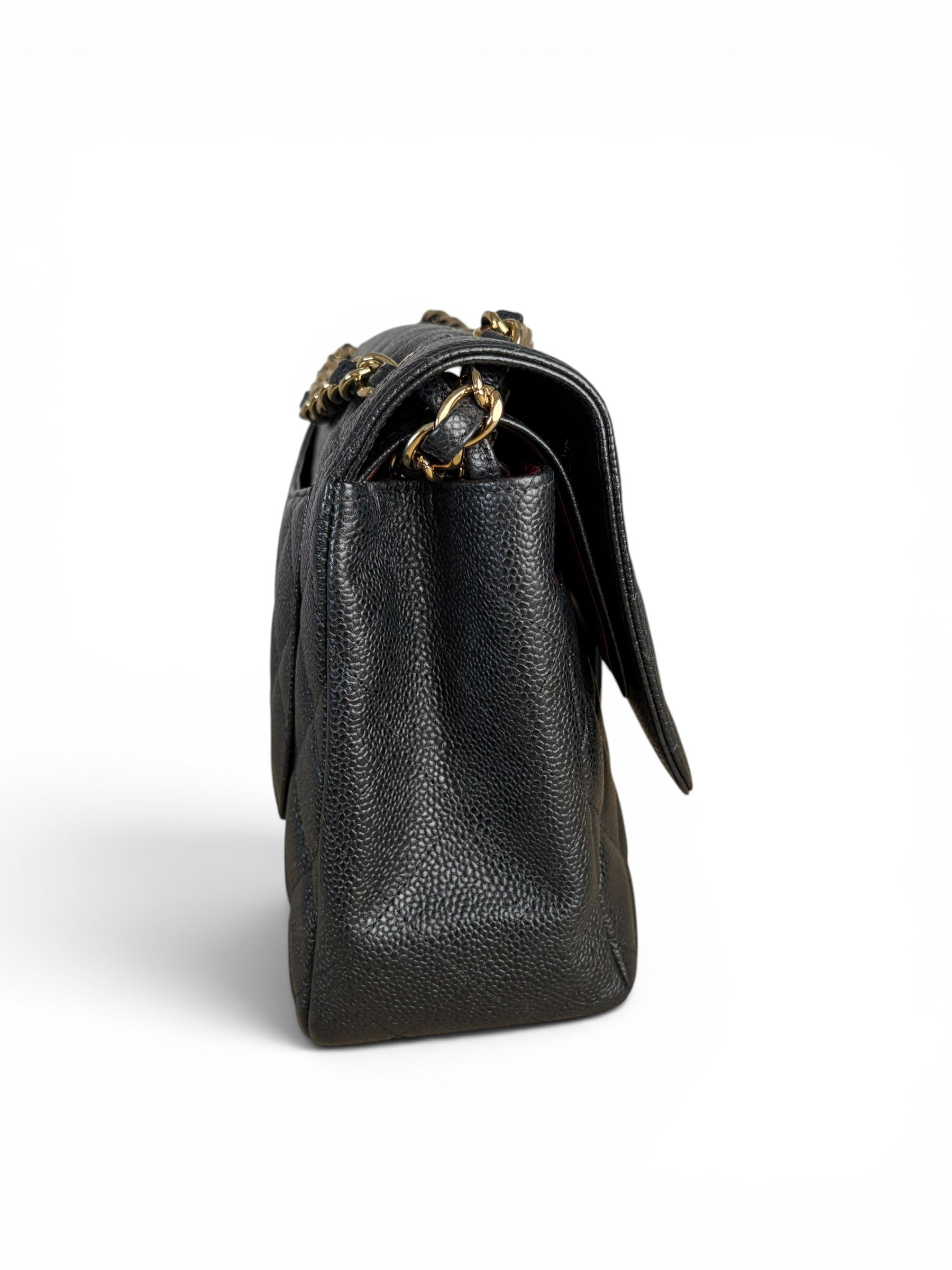 Chanel Black Caviar Jumbo Double Flap Classic