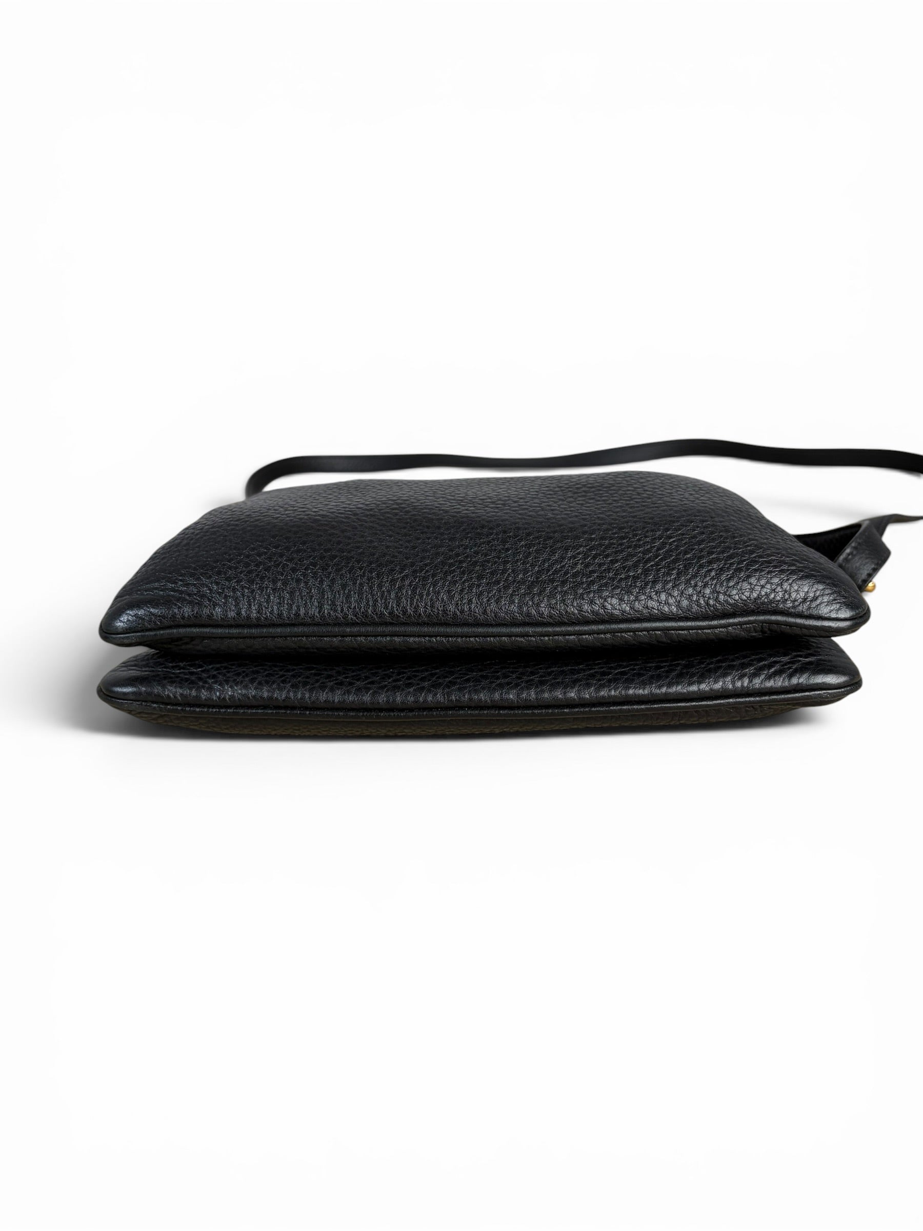 Prada Black Leather Phenix Double Zip Crossbody