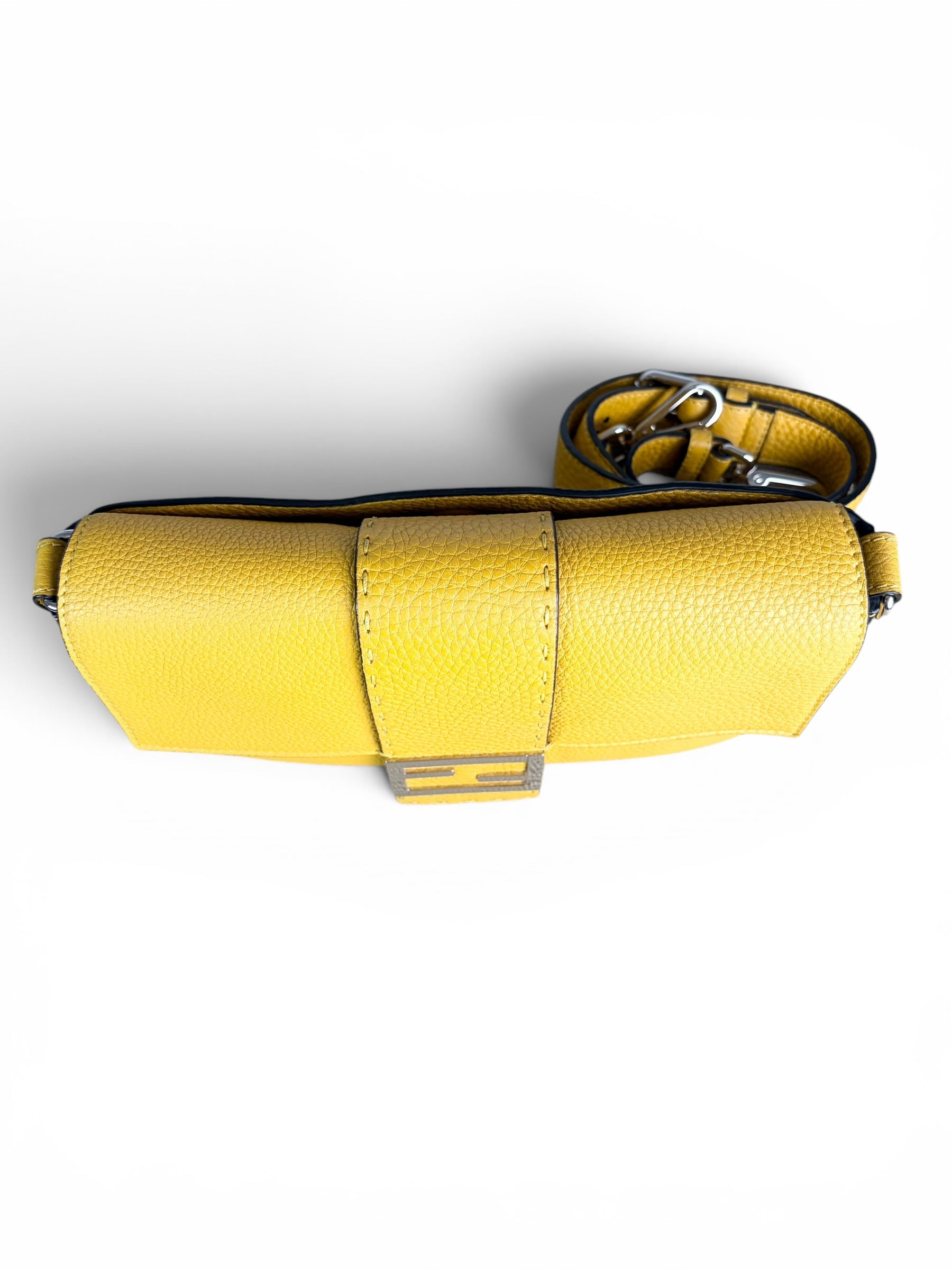 Fendi Yellow Selleria Leather Belt Baguette