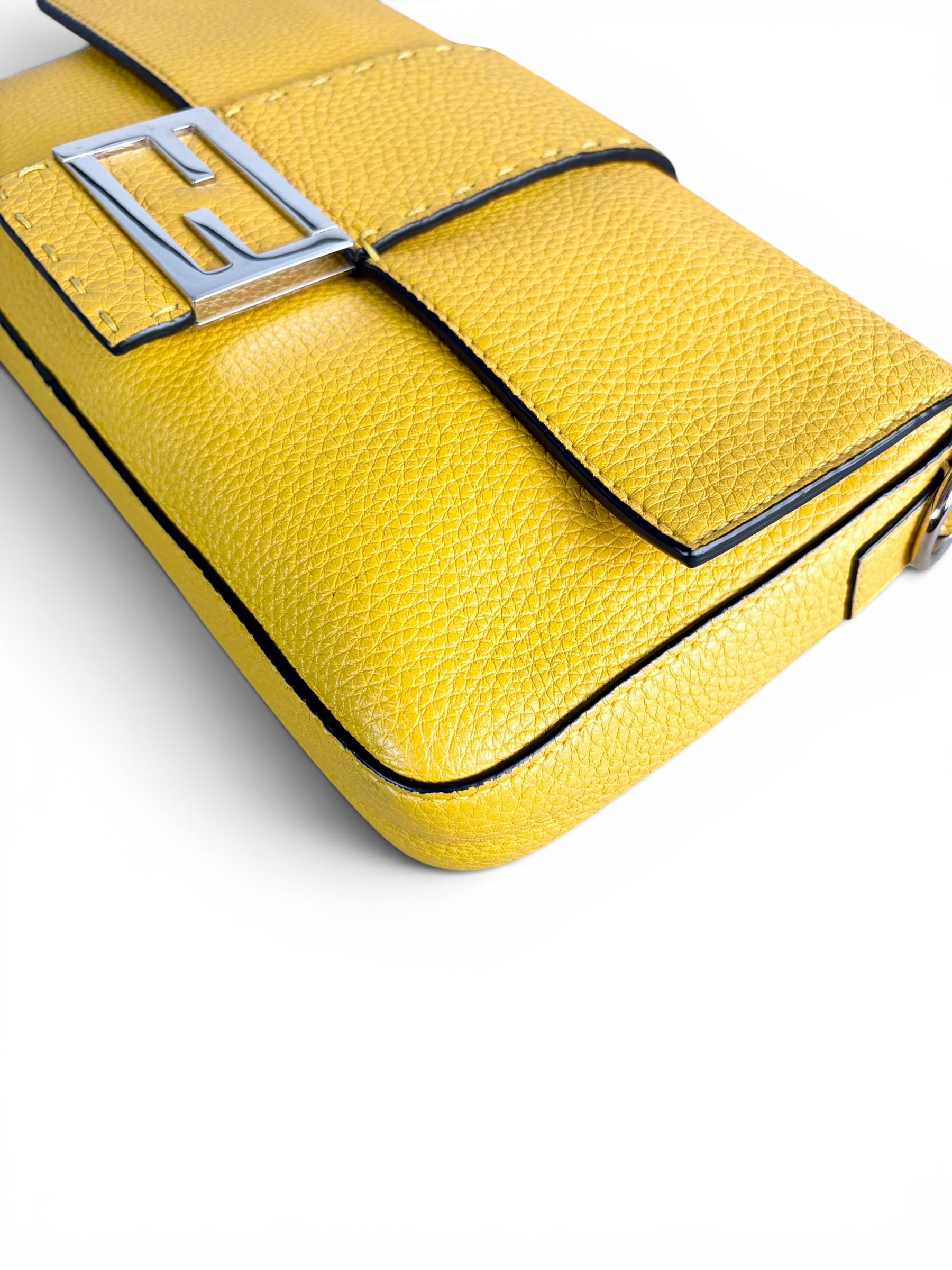 Fendi Yellow Selleria Leather Belt Baguette