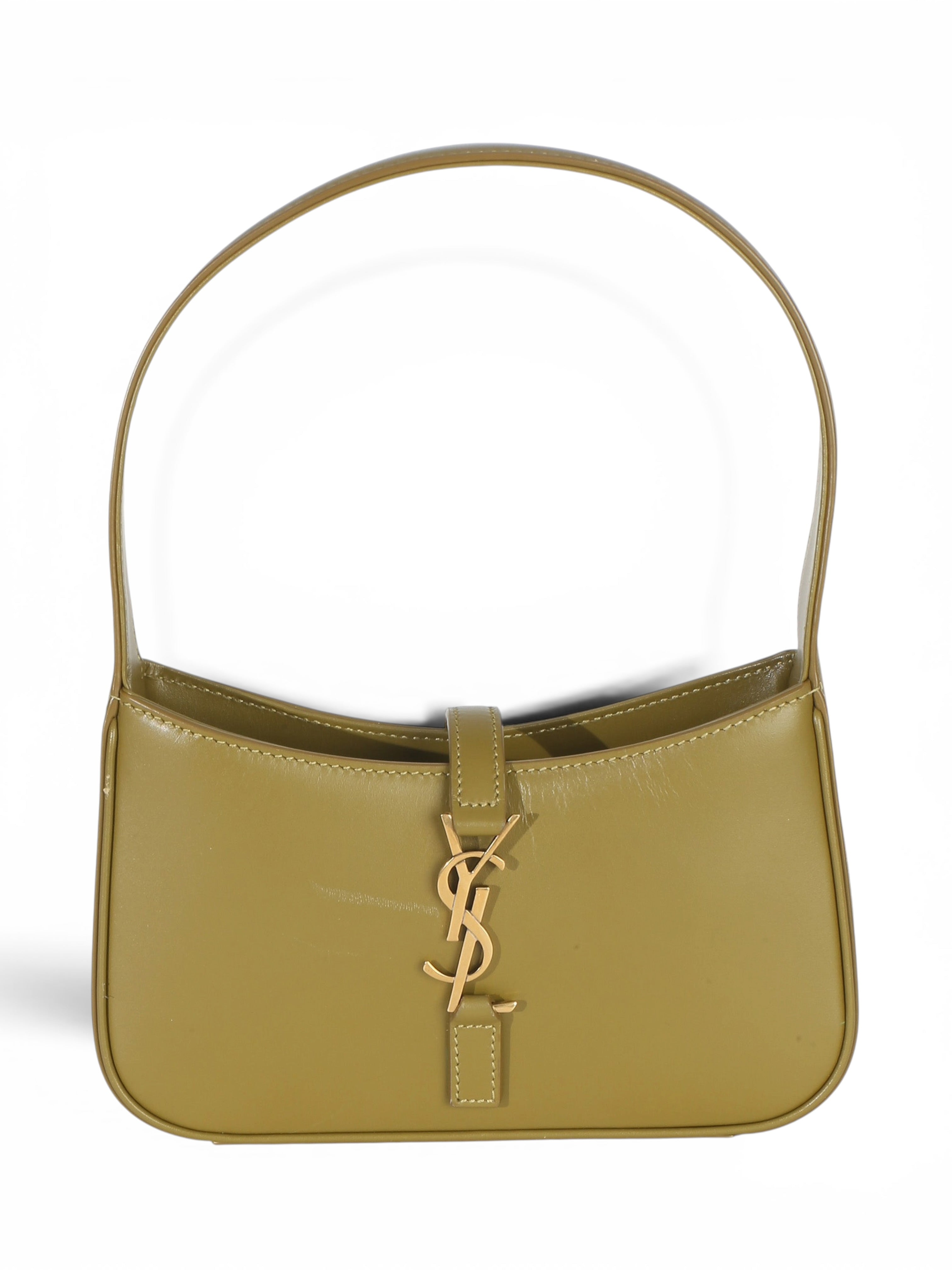 Saint Laurent Olive Calfskin Mini Hobo Shoulder