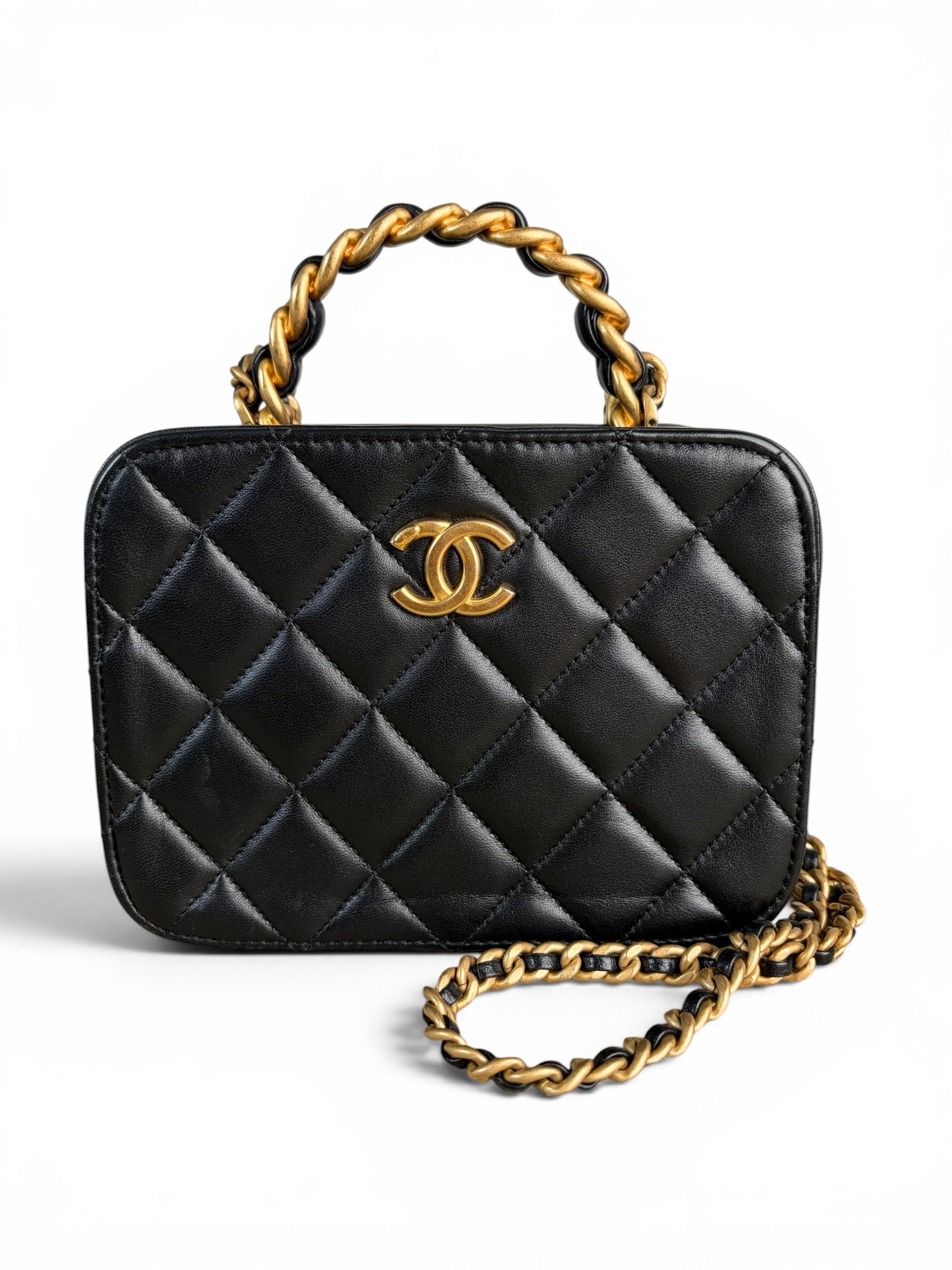 Chanel Black Lambskin Afternoon Tea Small Vanity