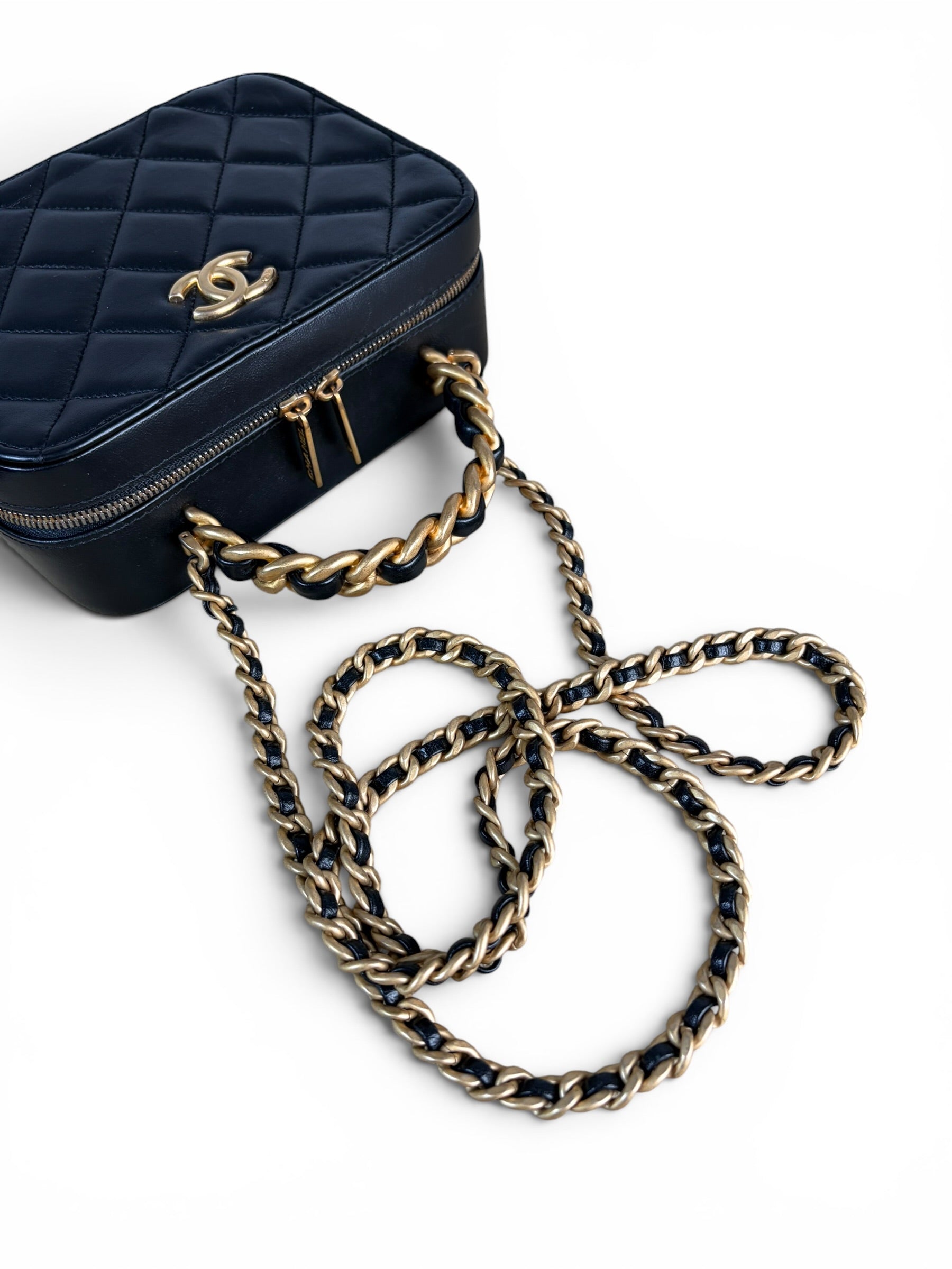Chanel Black Lambskin Afternoon Tea Small Vanity