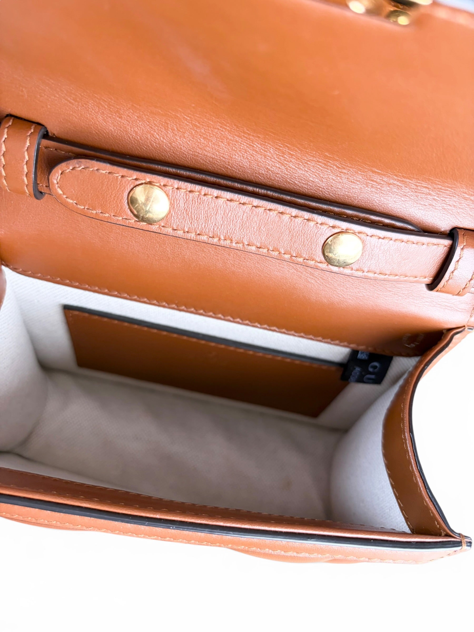 Gucci Caramel Leather GG Top Handle