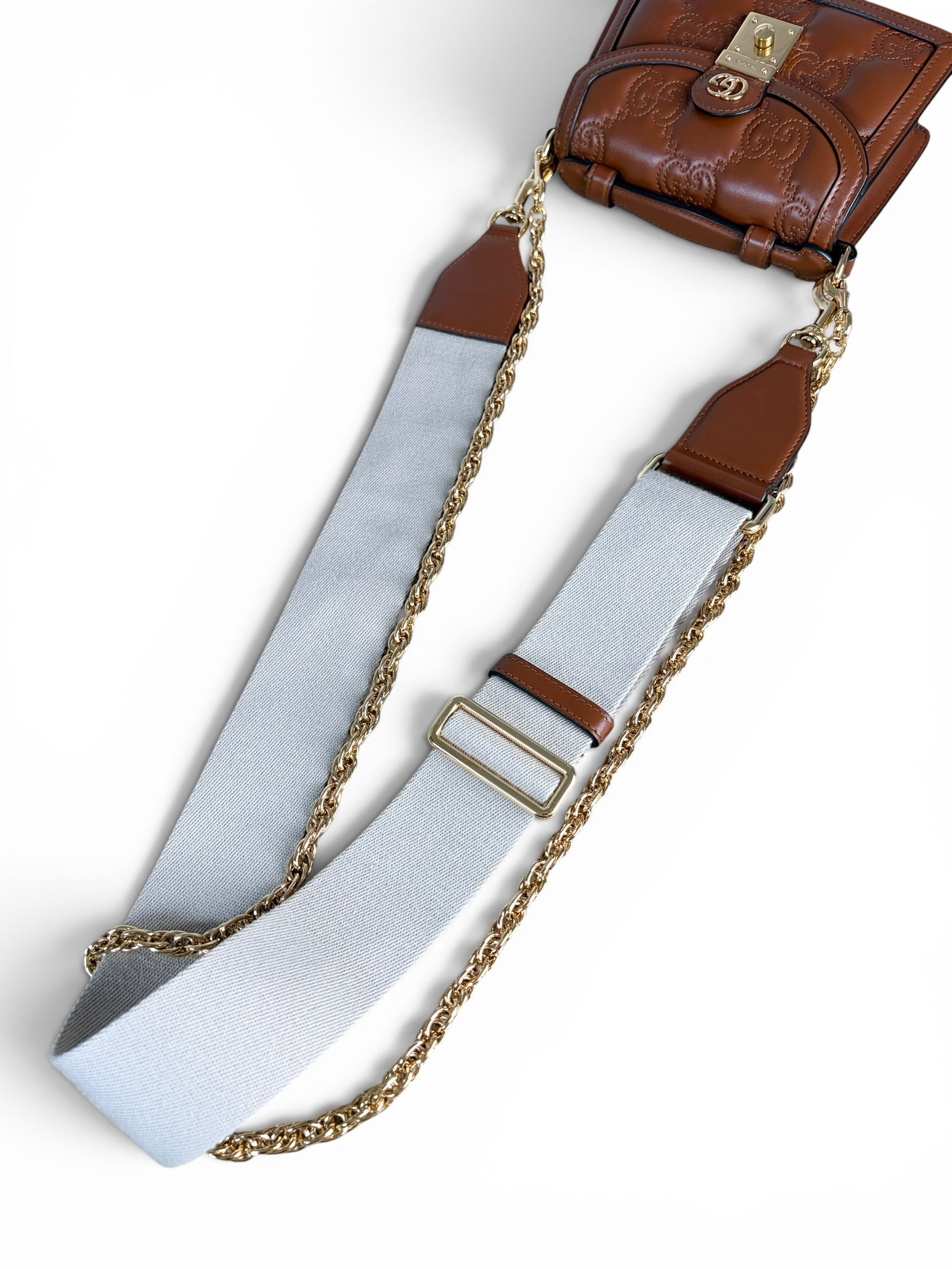 Gucci Caramel Leather GG Top Handle