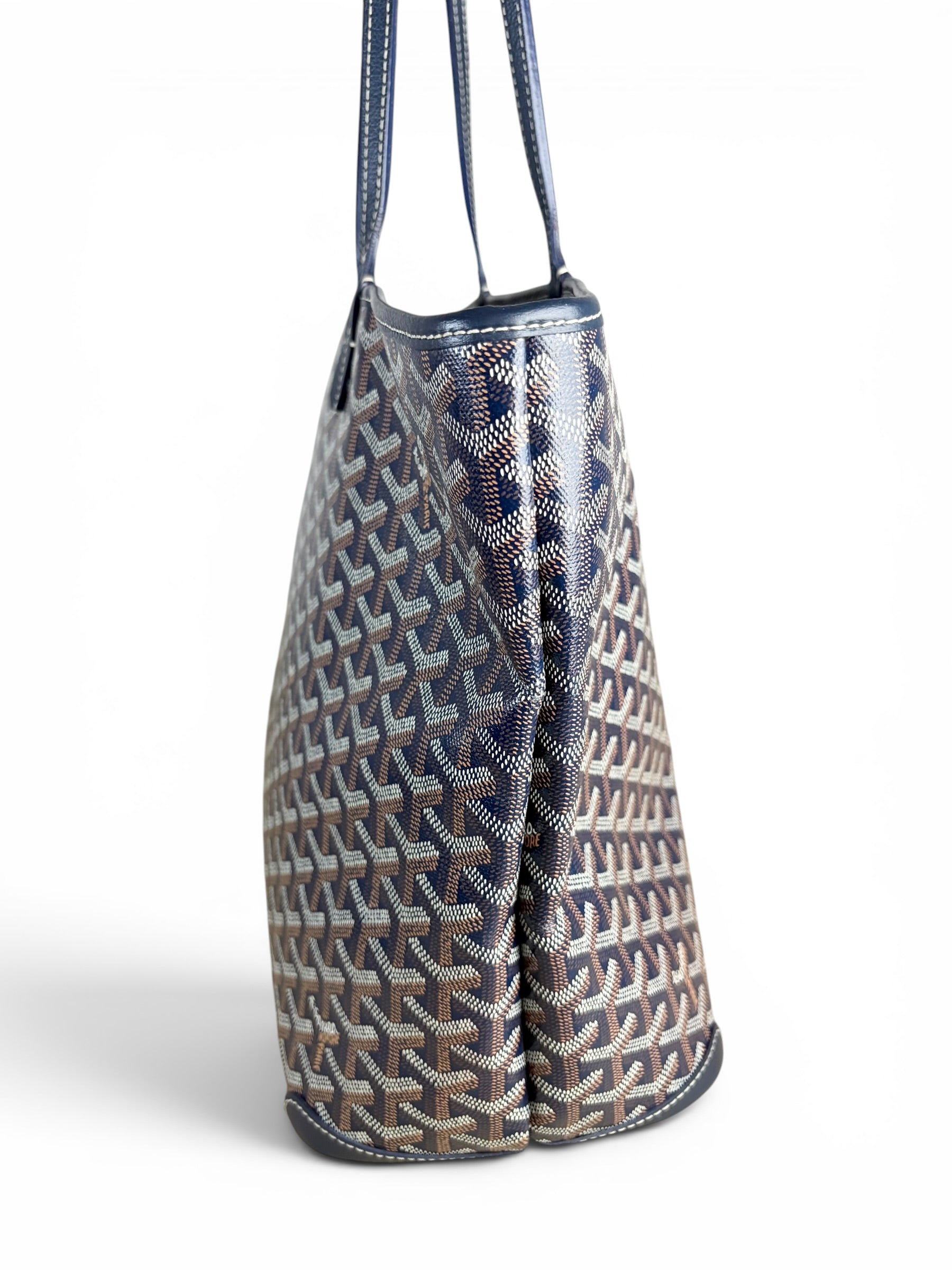 Goyard Navy Goyardine Canvas Artois MM