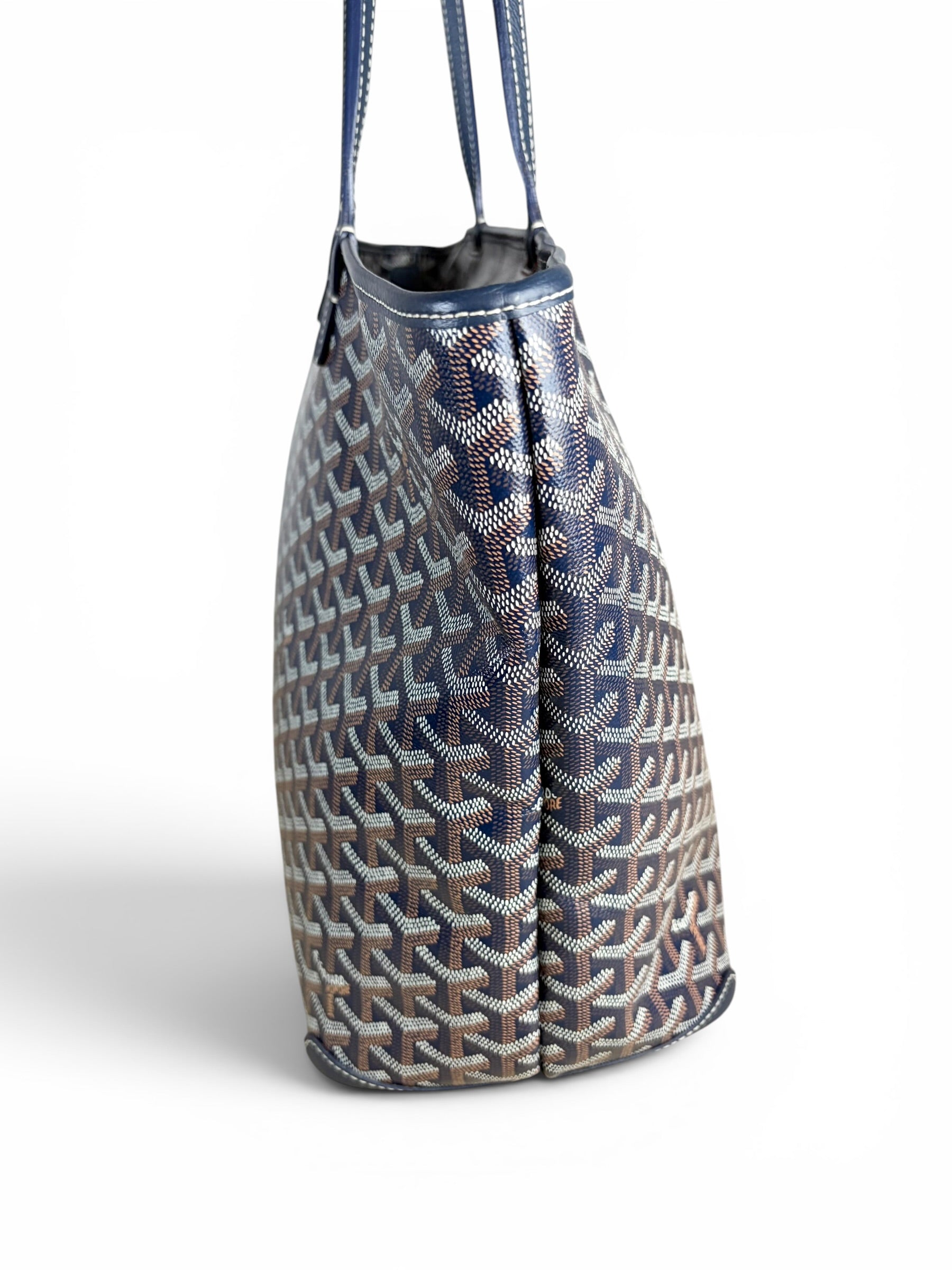 Goyard Navy Goyardine Canvas Artois MM