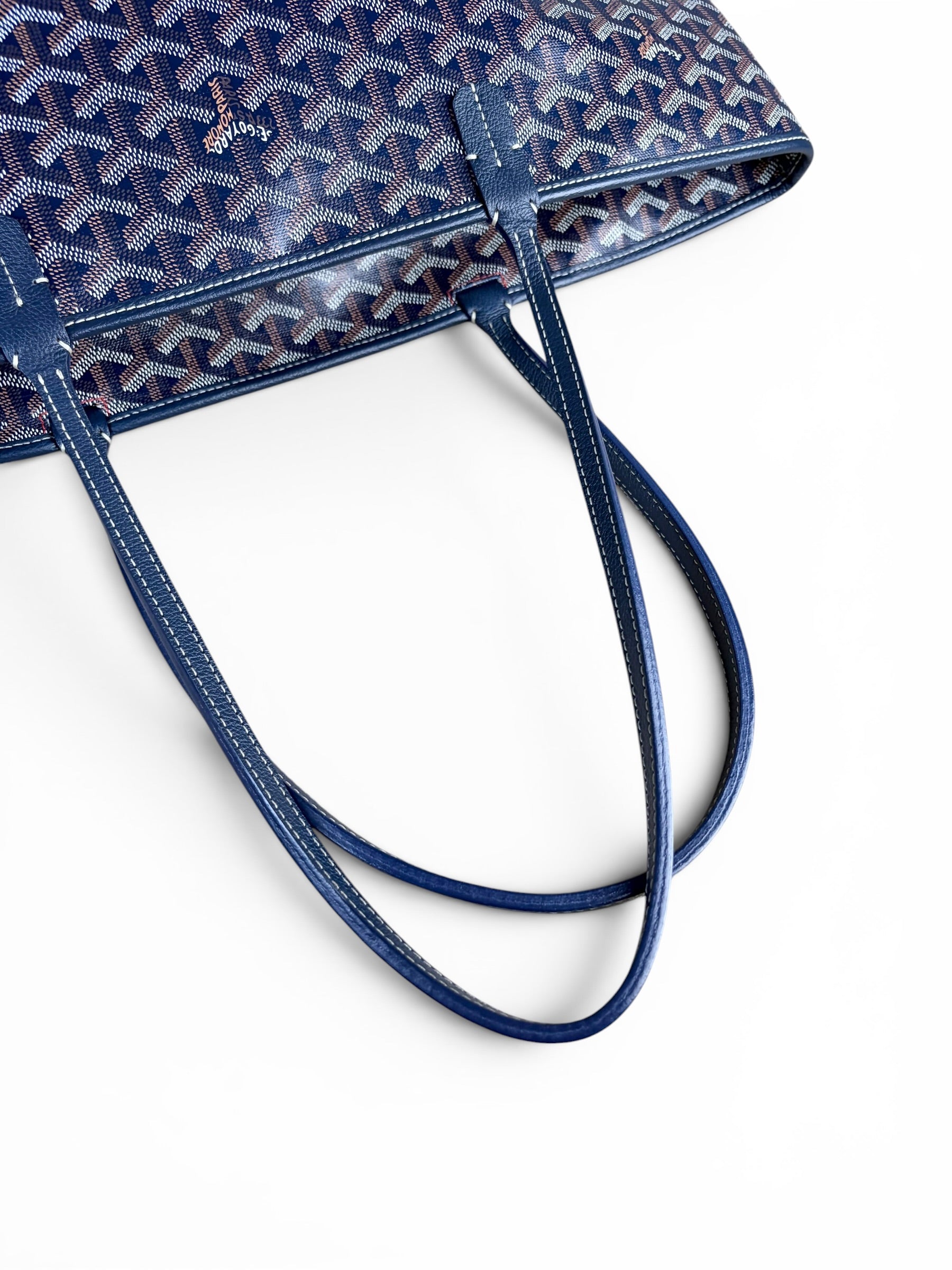 Goyard Navy Goyardine Canvas Artois MM