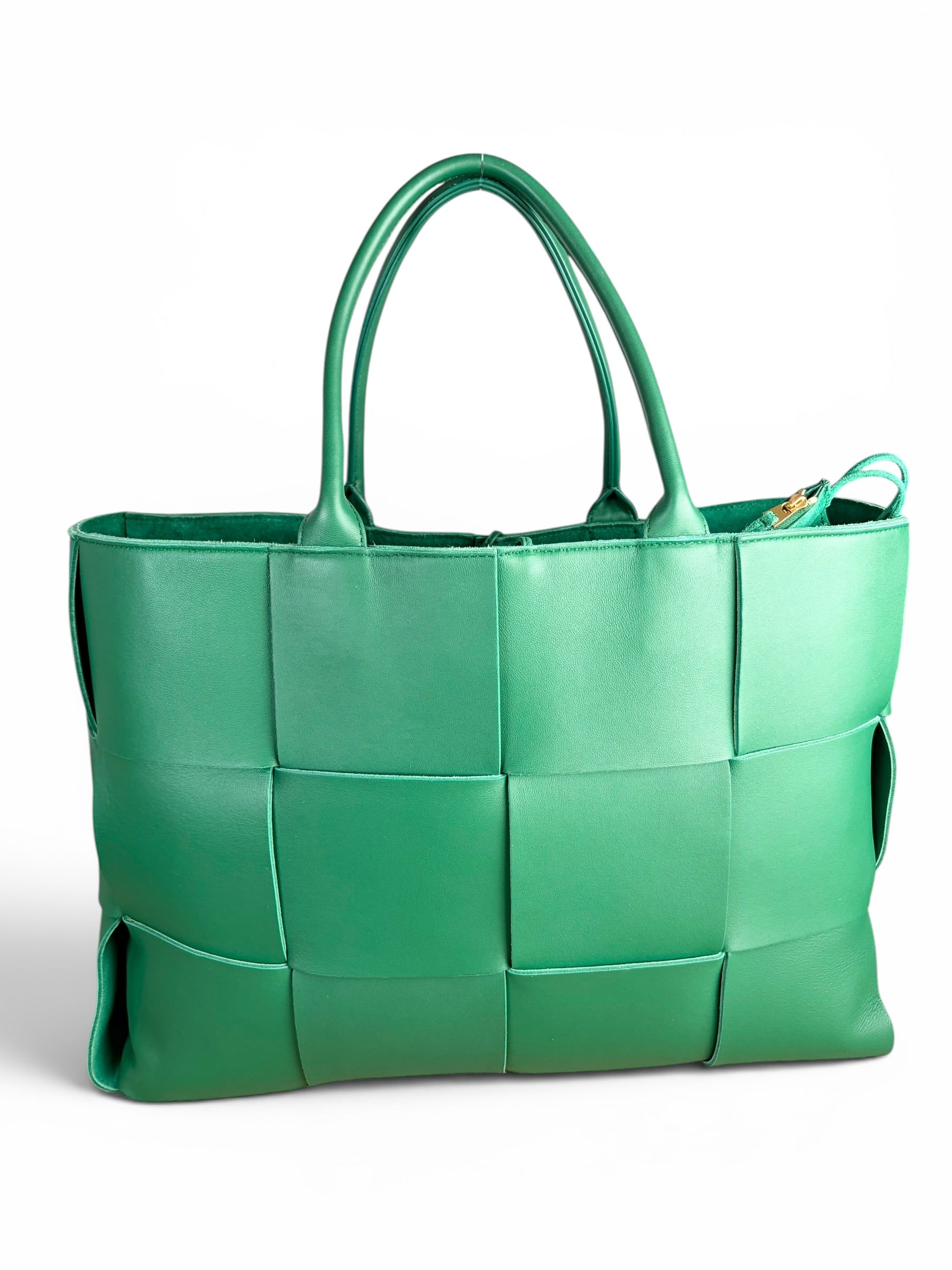 Bottega Veneta Green Maxi Intrecciato Large Arco Tote