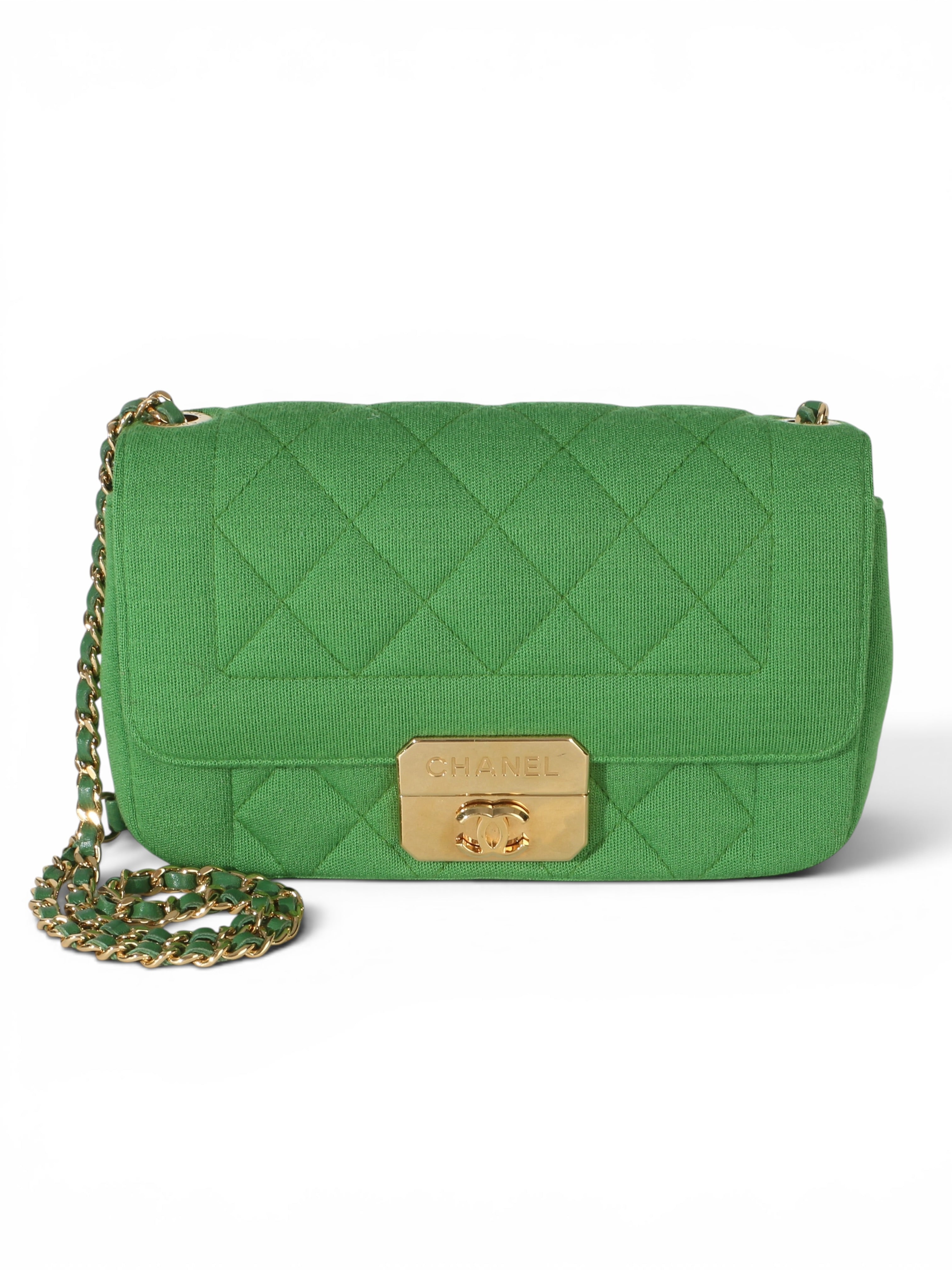 Chanel Kelly Green Jersey Chic With Me Mini