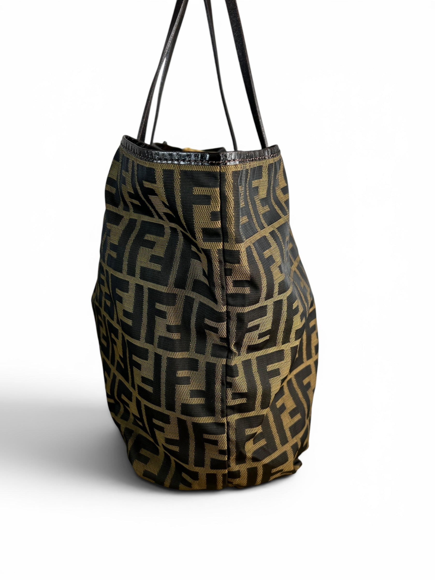 Fendi Zucca Canvas Medium Roll Tote
