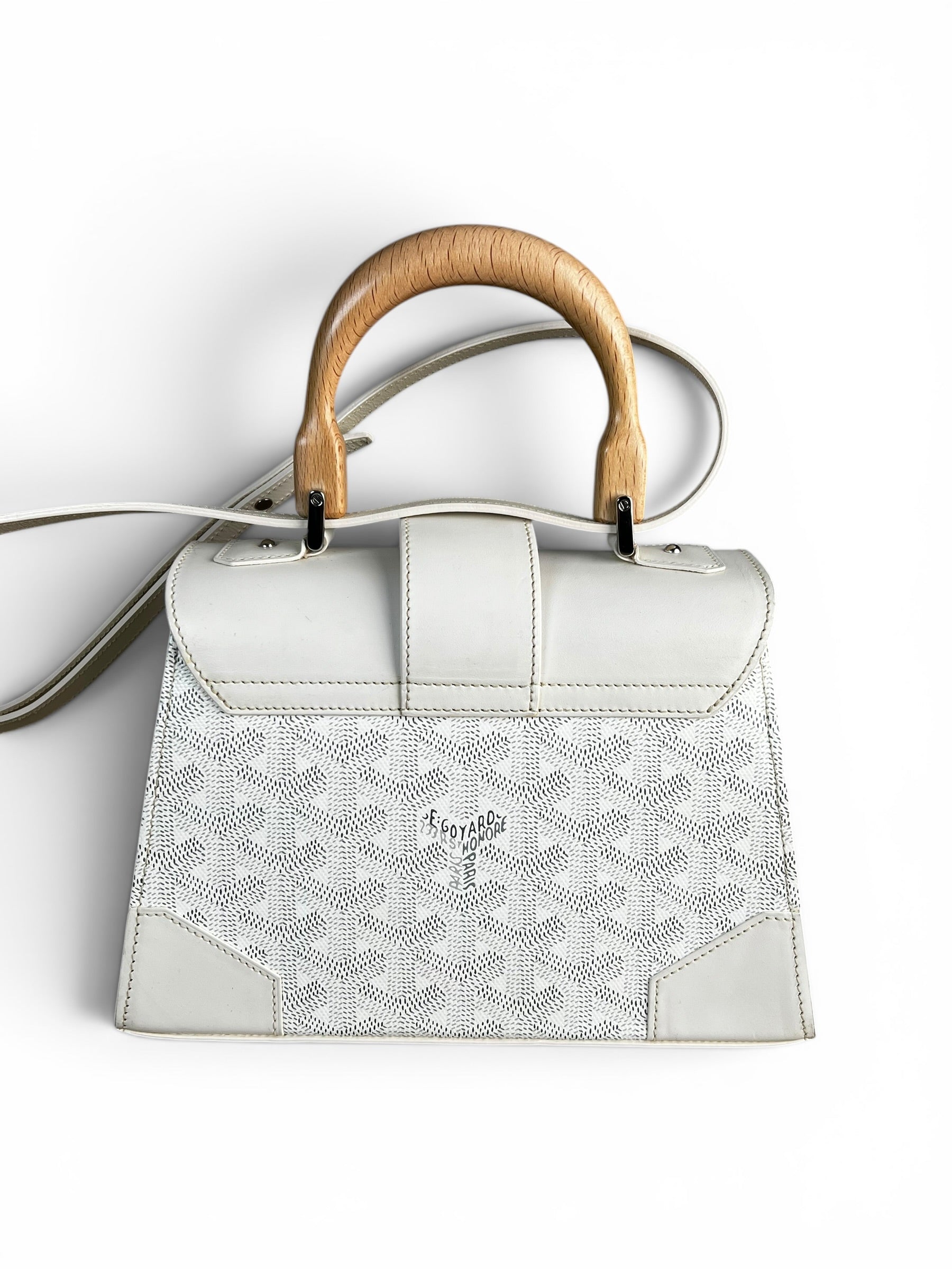 Goyard White Mini Saigon Top Handle