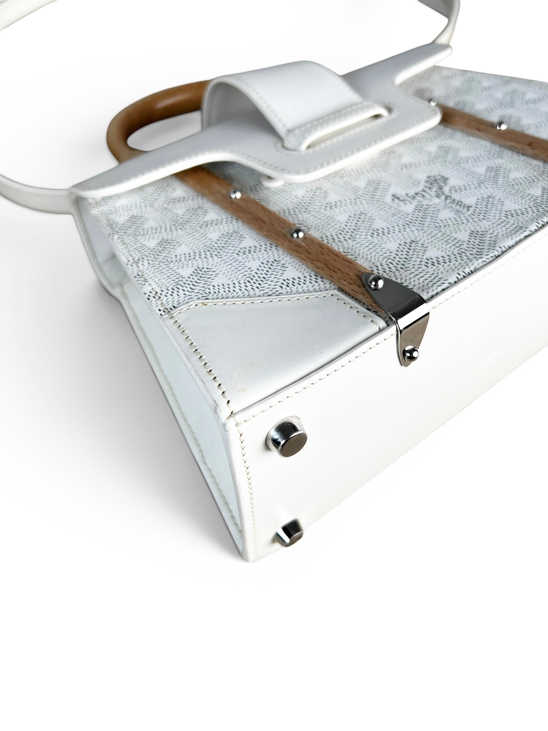 Goyard White Mini Saigon Top Handle