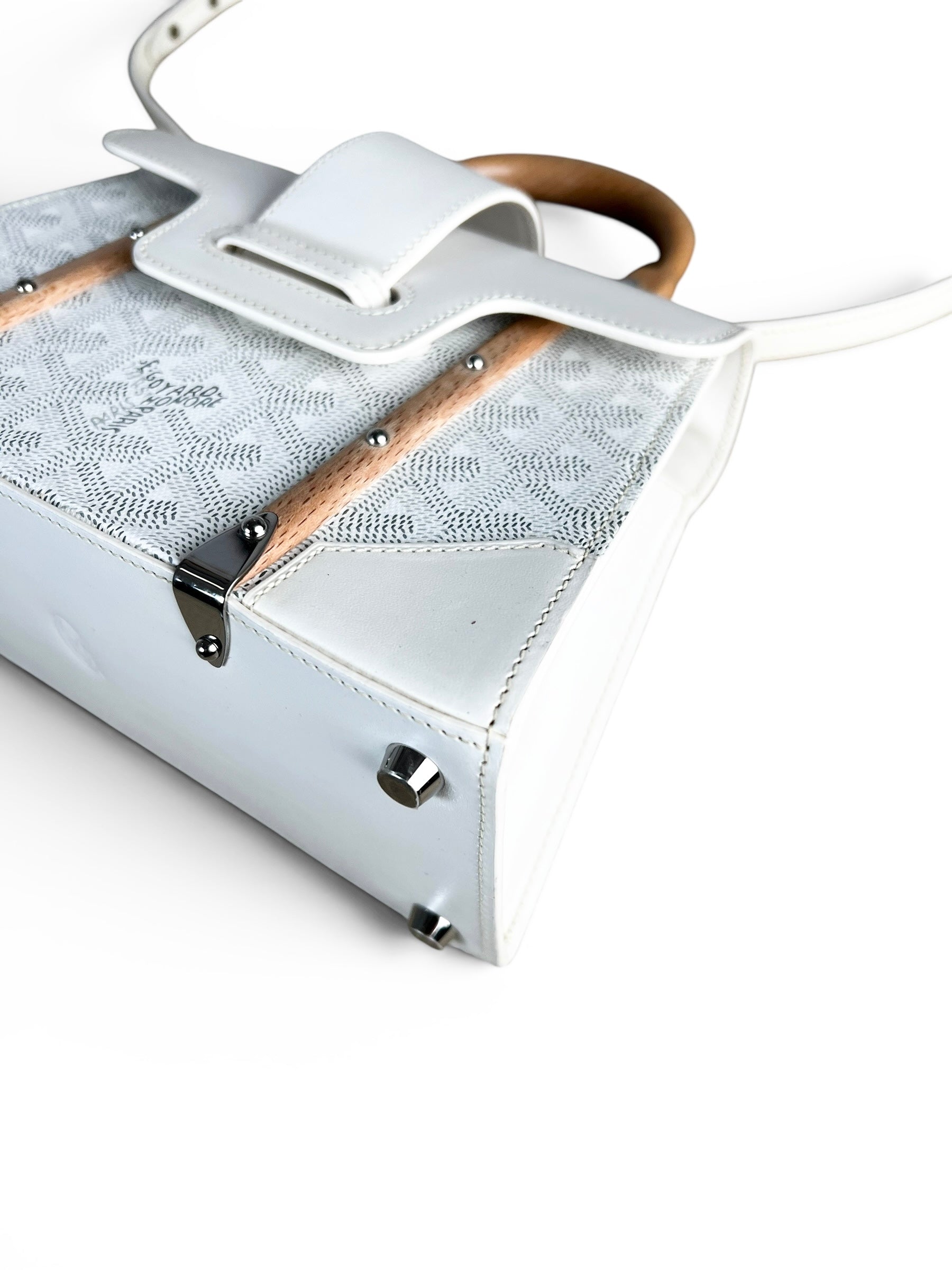 Goyard White Mini Saigon Top Handle