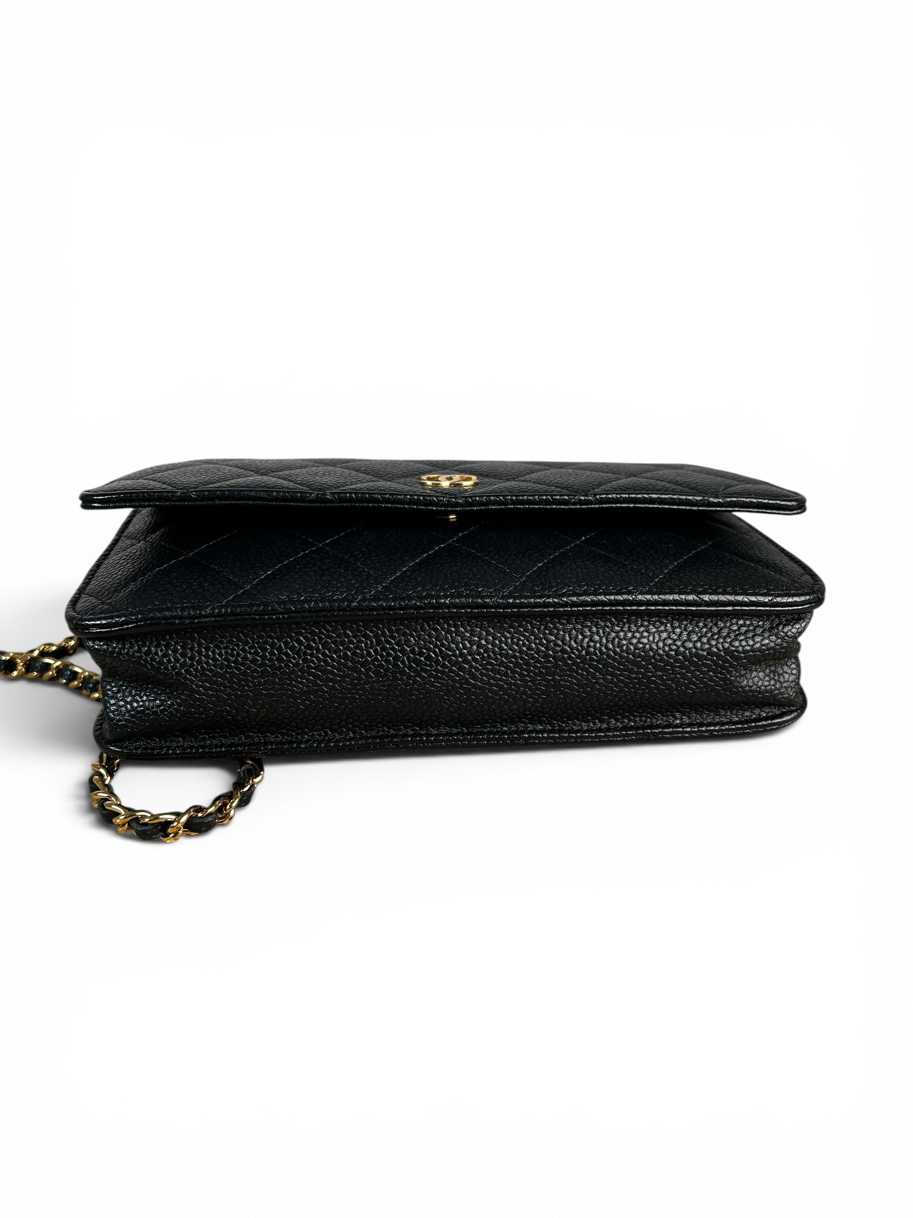 Chanel Black Caviar Classic Wallet On Chain