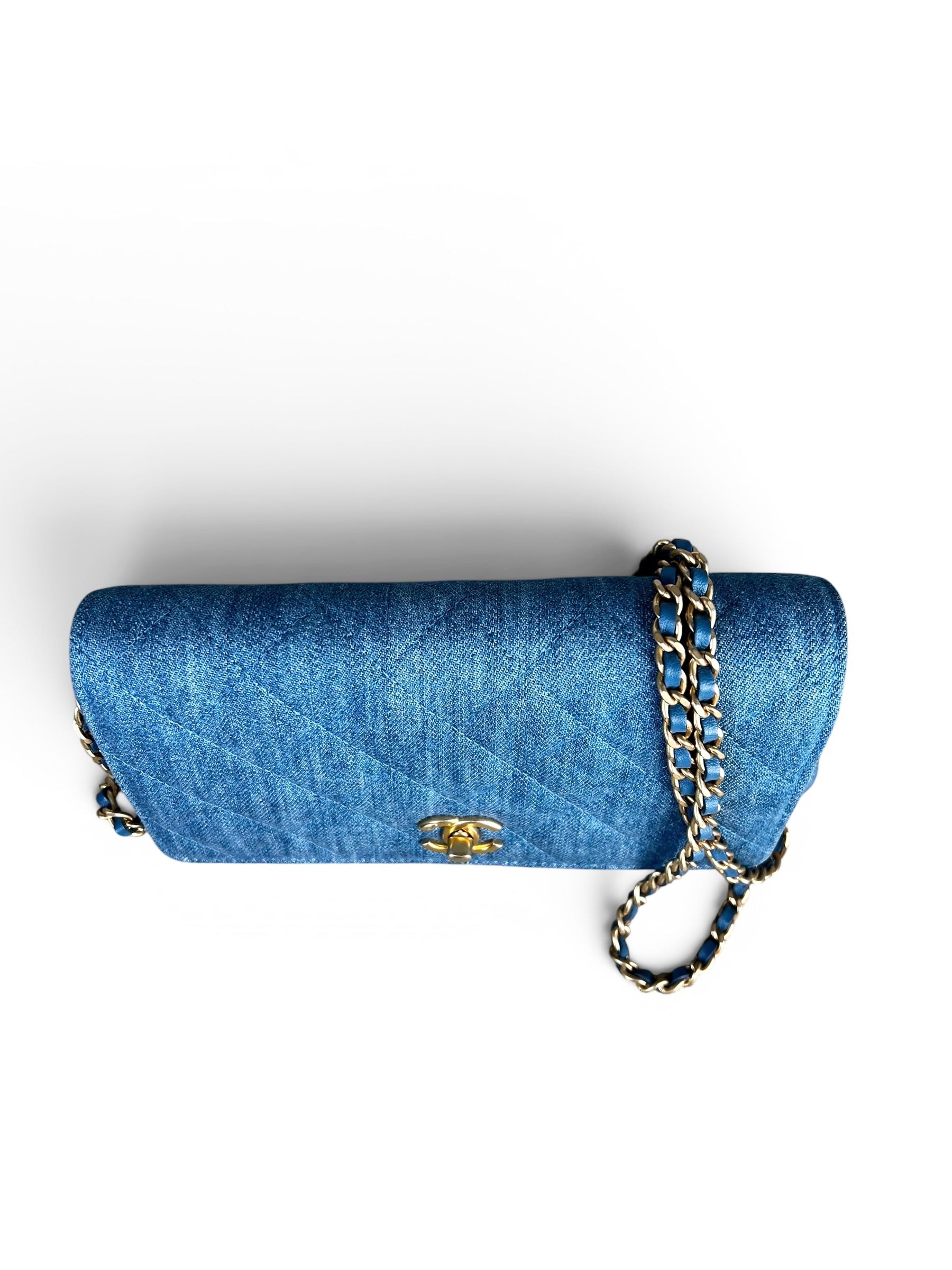 Chanel Denim Pearl Crush Wallet On Chain