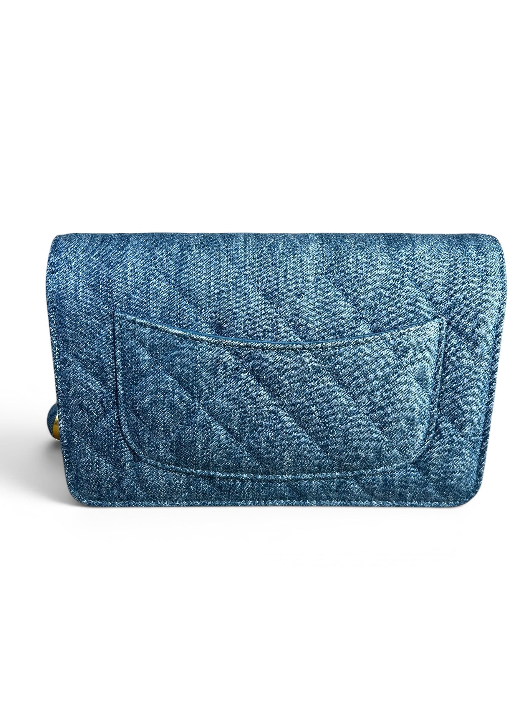 Chanel Denim Pearl Crush Wallet On Chain