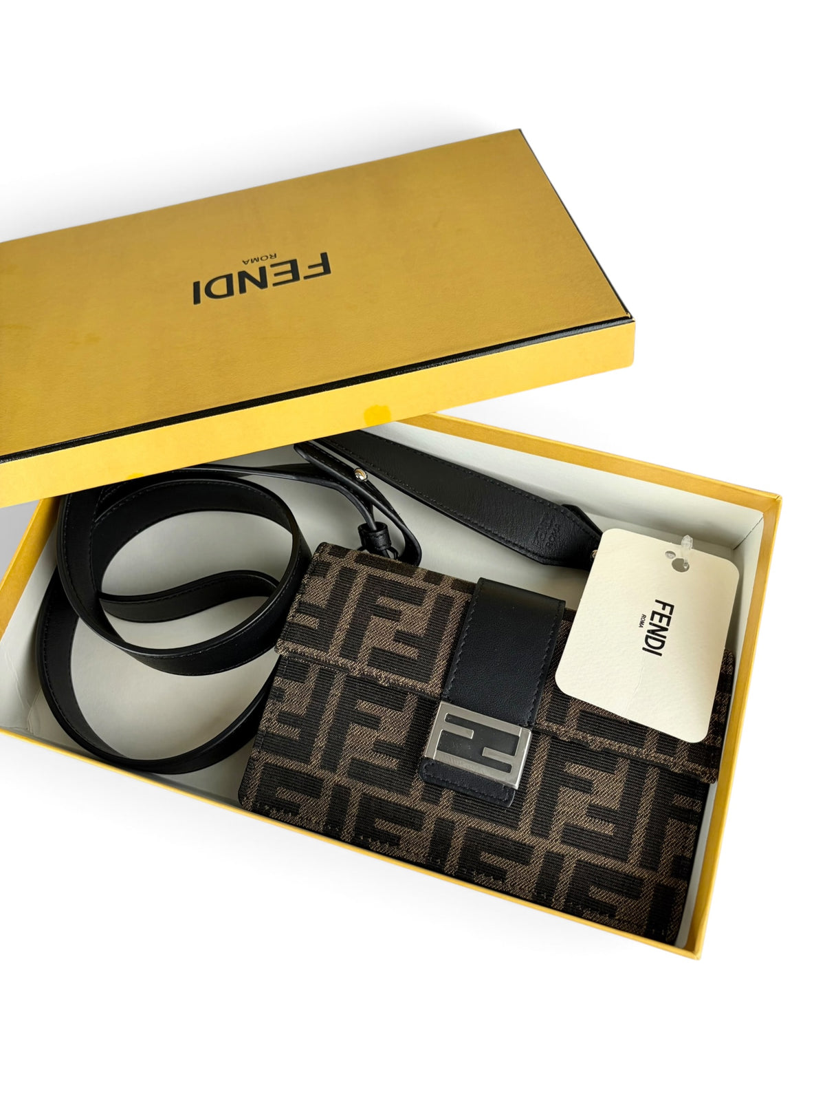 Fendi Jacquard Vitello Grace 1974 Baguette Belt Pouch