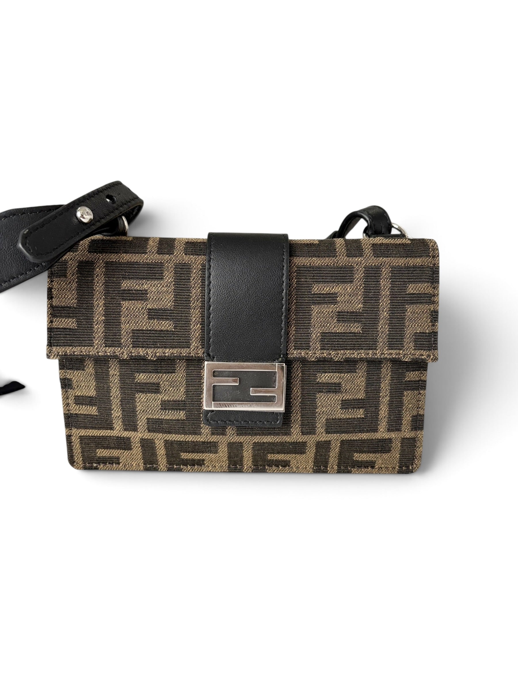 Fendi Jacquard Vitello Grace 1974 Baguette Belt Pouch