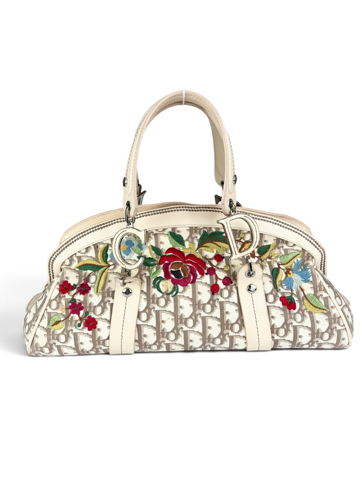 Christian Dior Vintage Floral Diorissimo Canvas Bowler