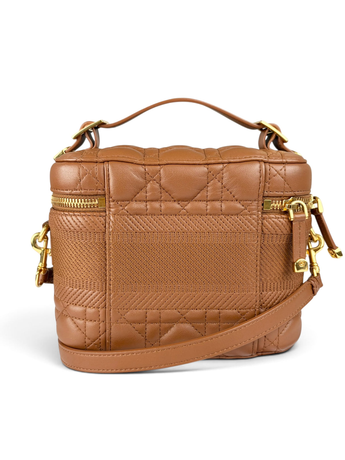 Christian Dior Brown Lambskin Cannage Small Vanity