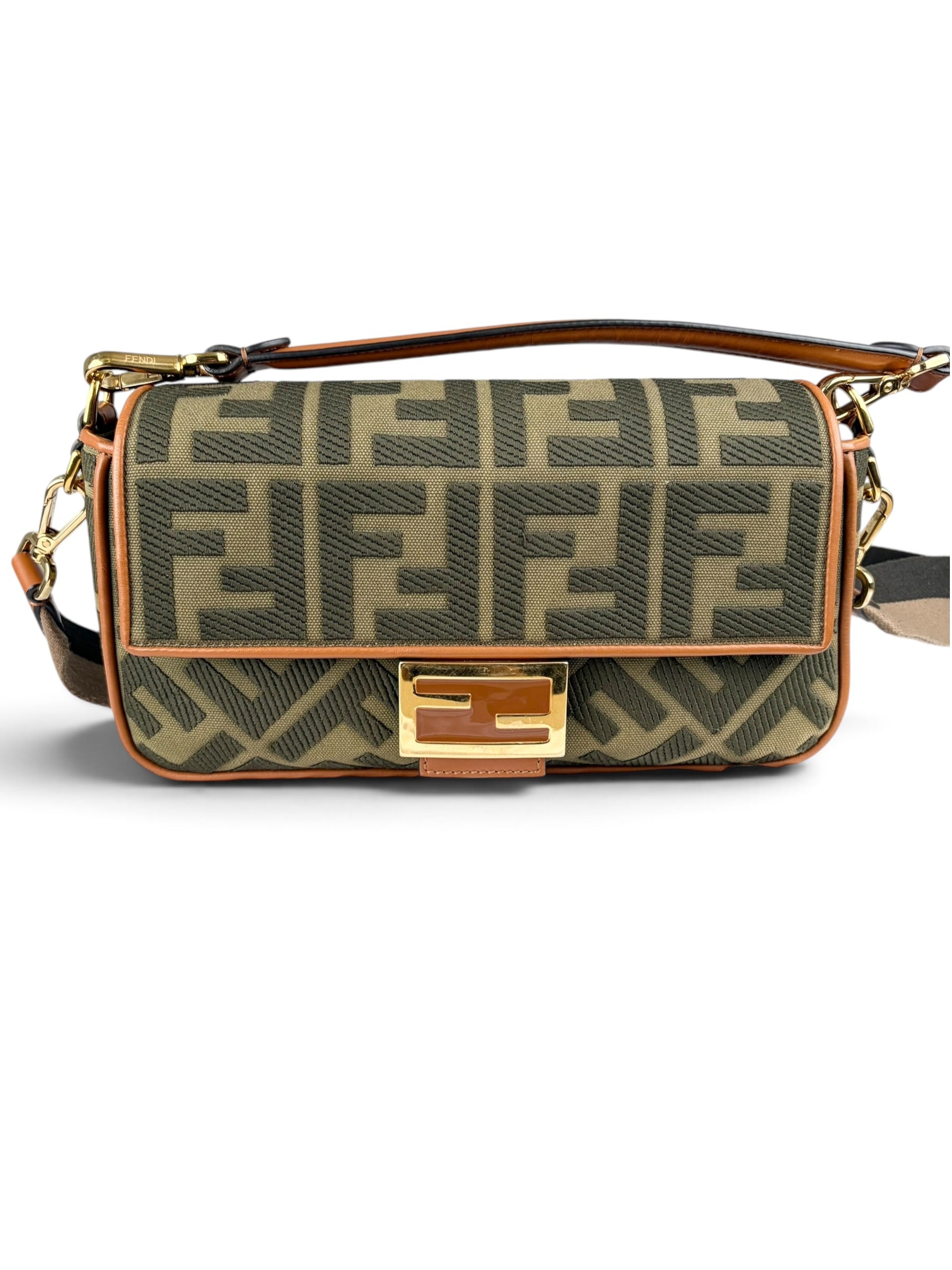 Fendi Monogram Canvas Medium Baguette