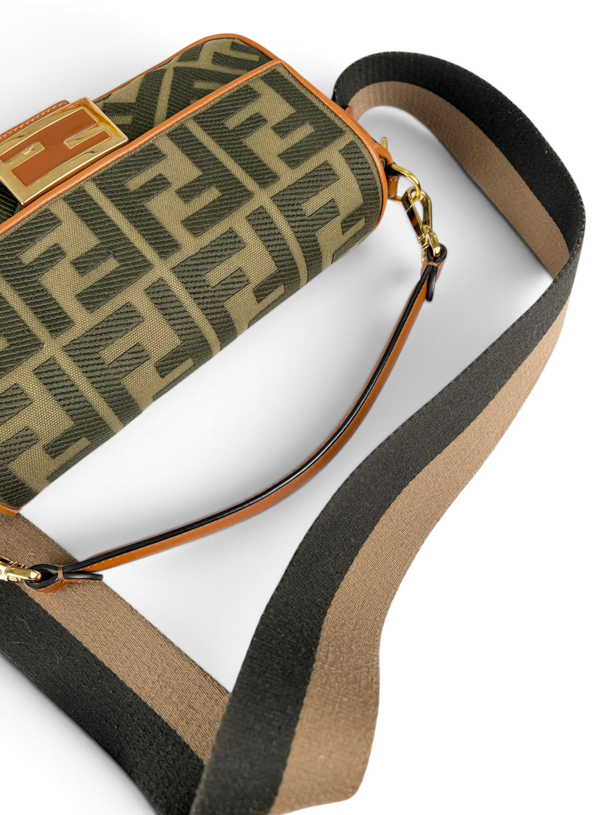Fendi Monogram Canvas Medium Baguette