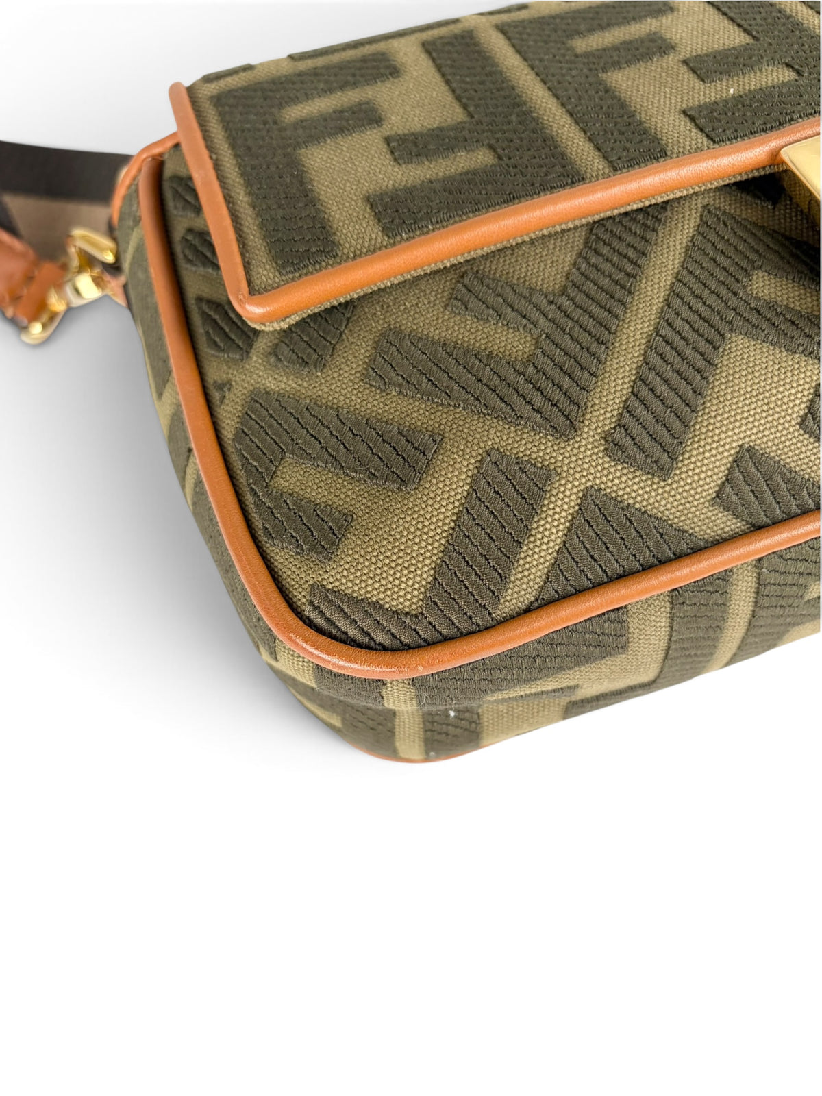 Fendi Monogram Canvas Medium Baguette