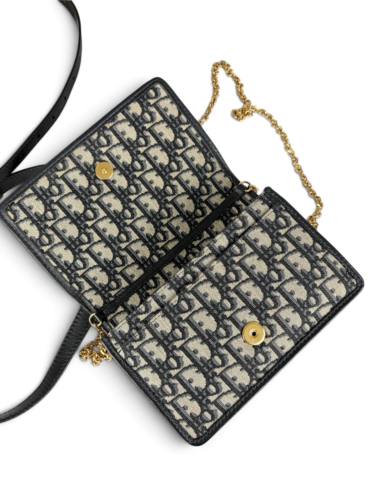 Christian Dior Navy Oblique 30 Montaigne 2-in-1 Pouch