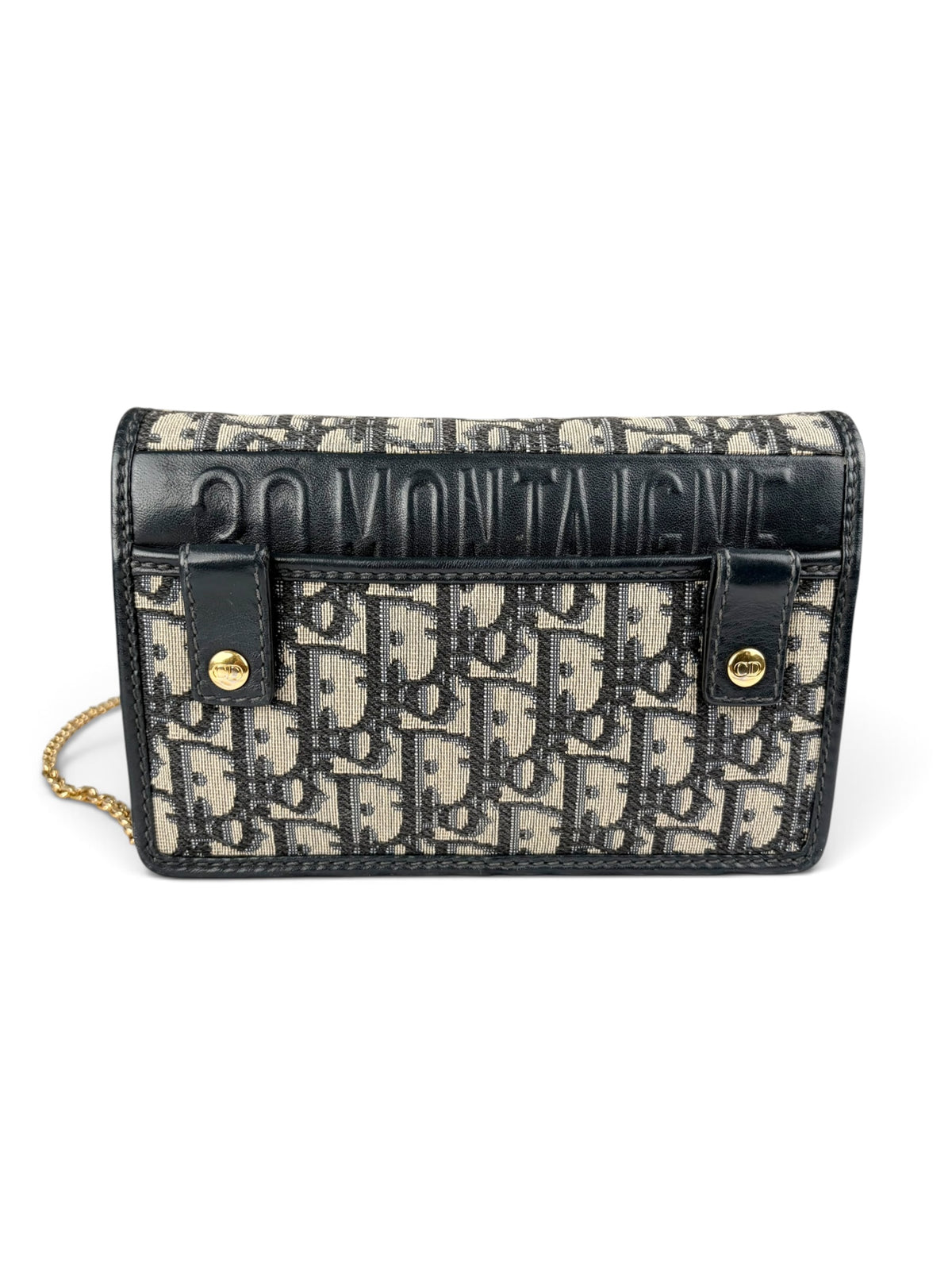 Christian Dior Navy Oblique 30 Montaigne 2-in-1 Pouch