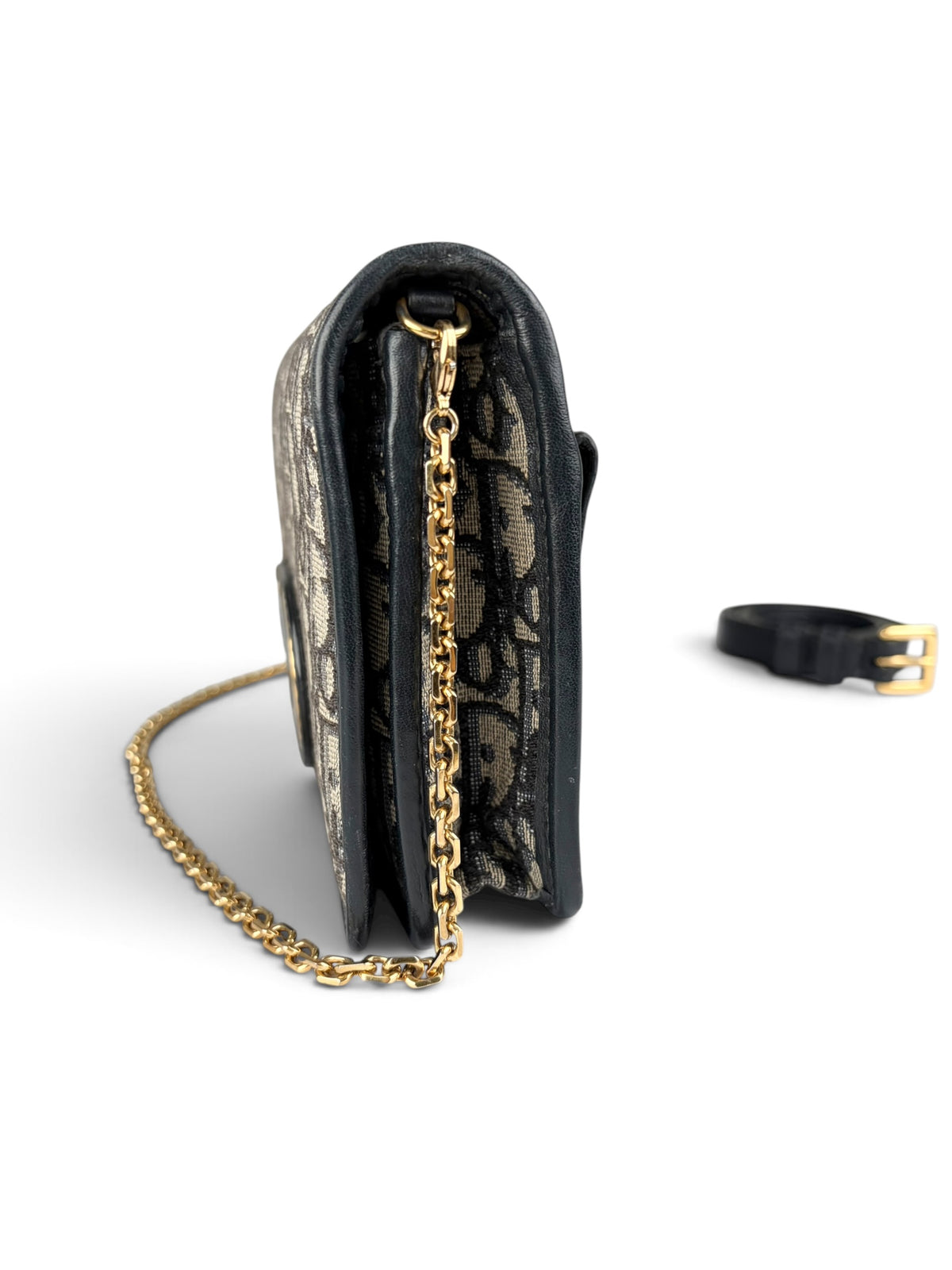 Christian Dior Navy Oblique 30 Montaigne 2-in-1 Pouch
