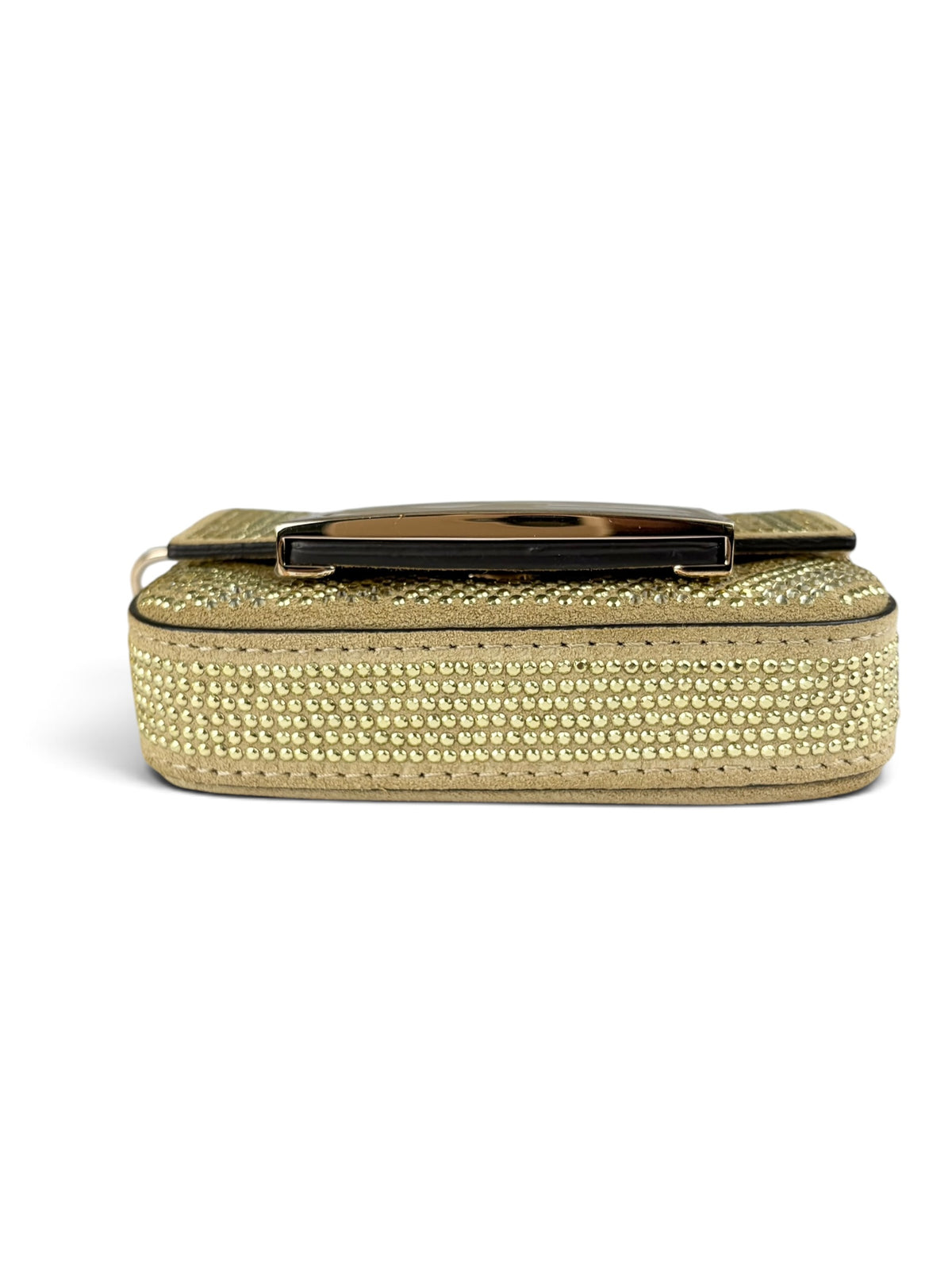 Fendi Gold Crystal FF Nano Baguette Charm Crossbody